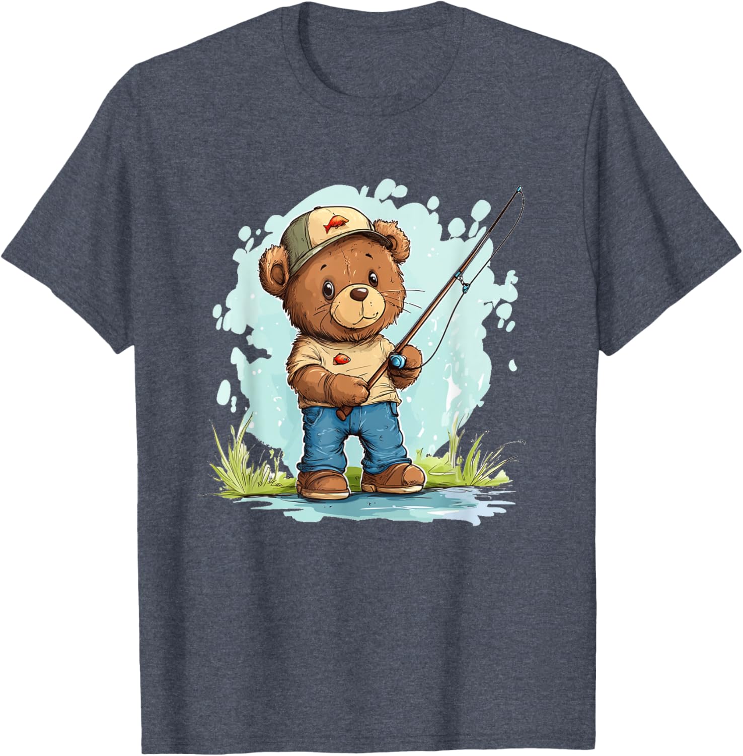 Fishing with Teddy Bear Graphic T-Shirt for Fun Seekers and Adventurers - 18