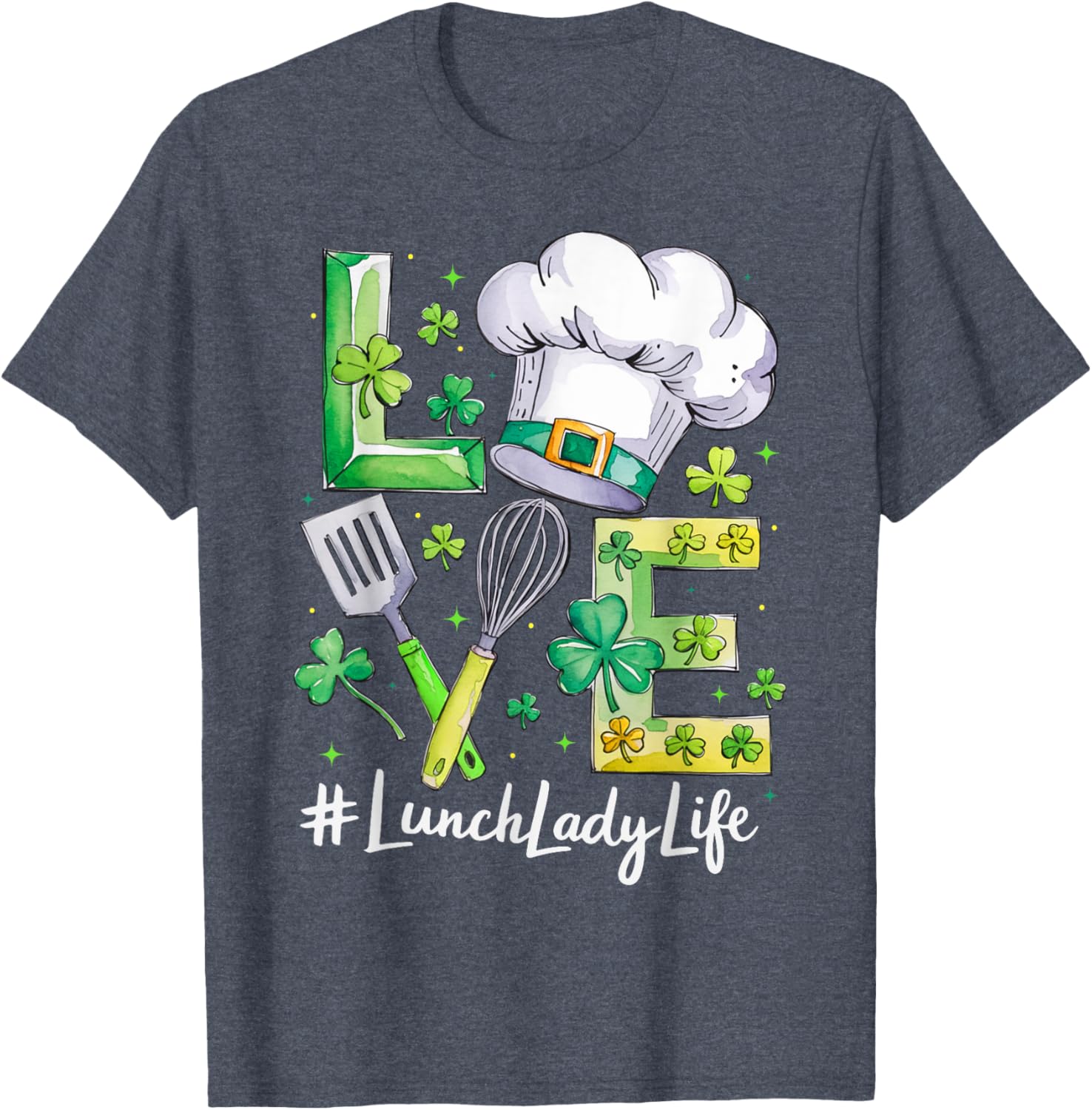 Funny Love Lunch Lady Life St Patricks Day T-Shirt for Men and Women - 8
