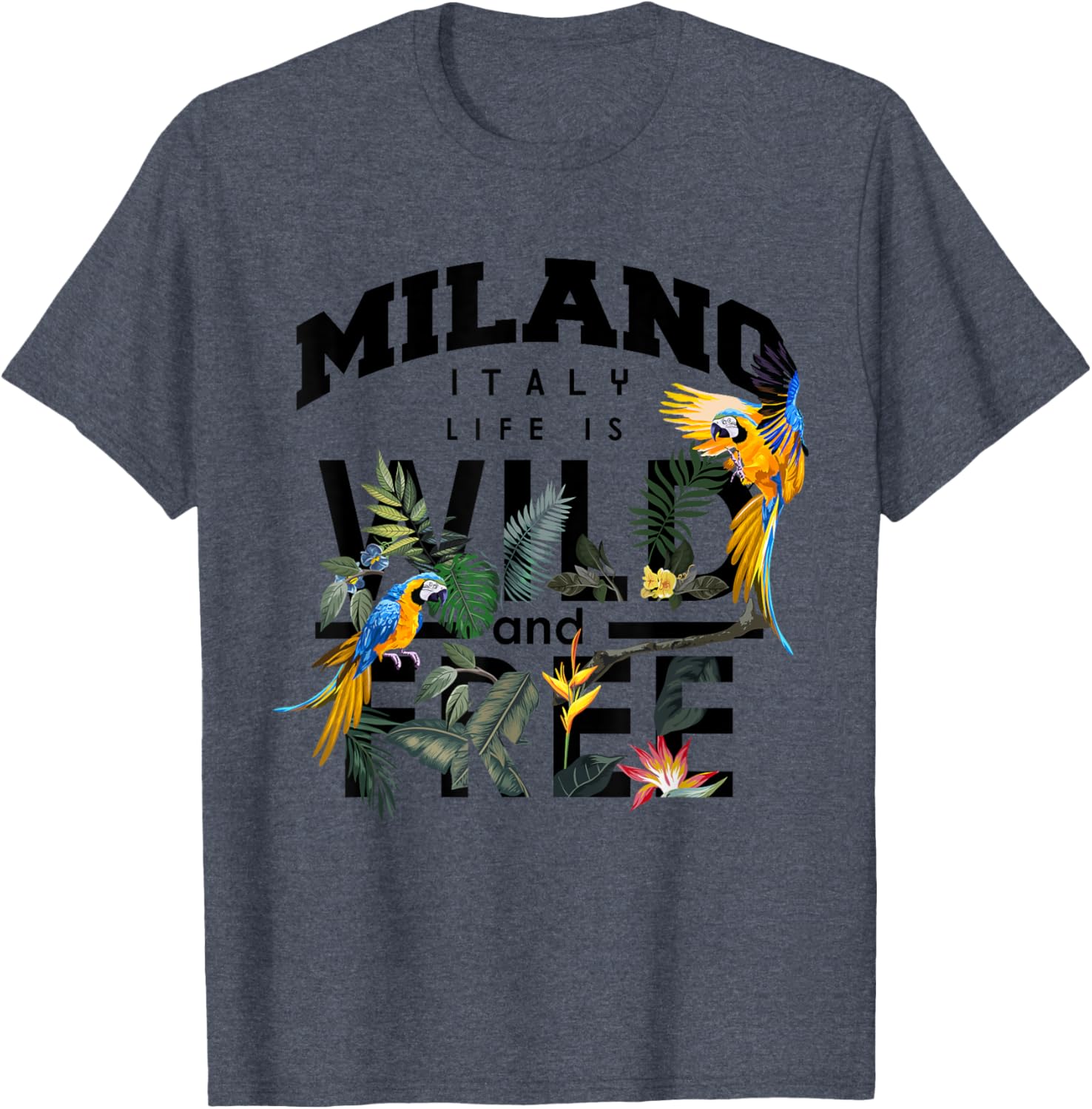 I Love Milano Floral Graphic T-Shirt for Wild & Free Spirits - 3