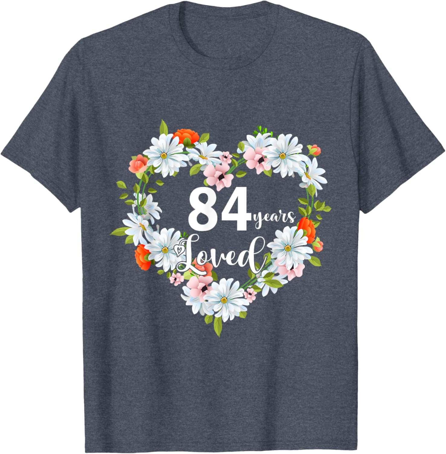 84th Birthday Gift T-Shirt for Women - 84 Years Loved 1941 Design - 2