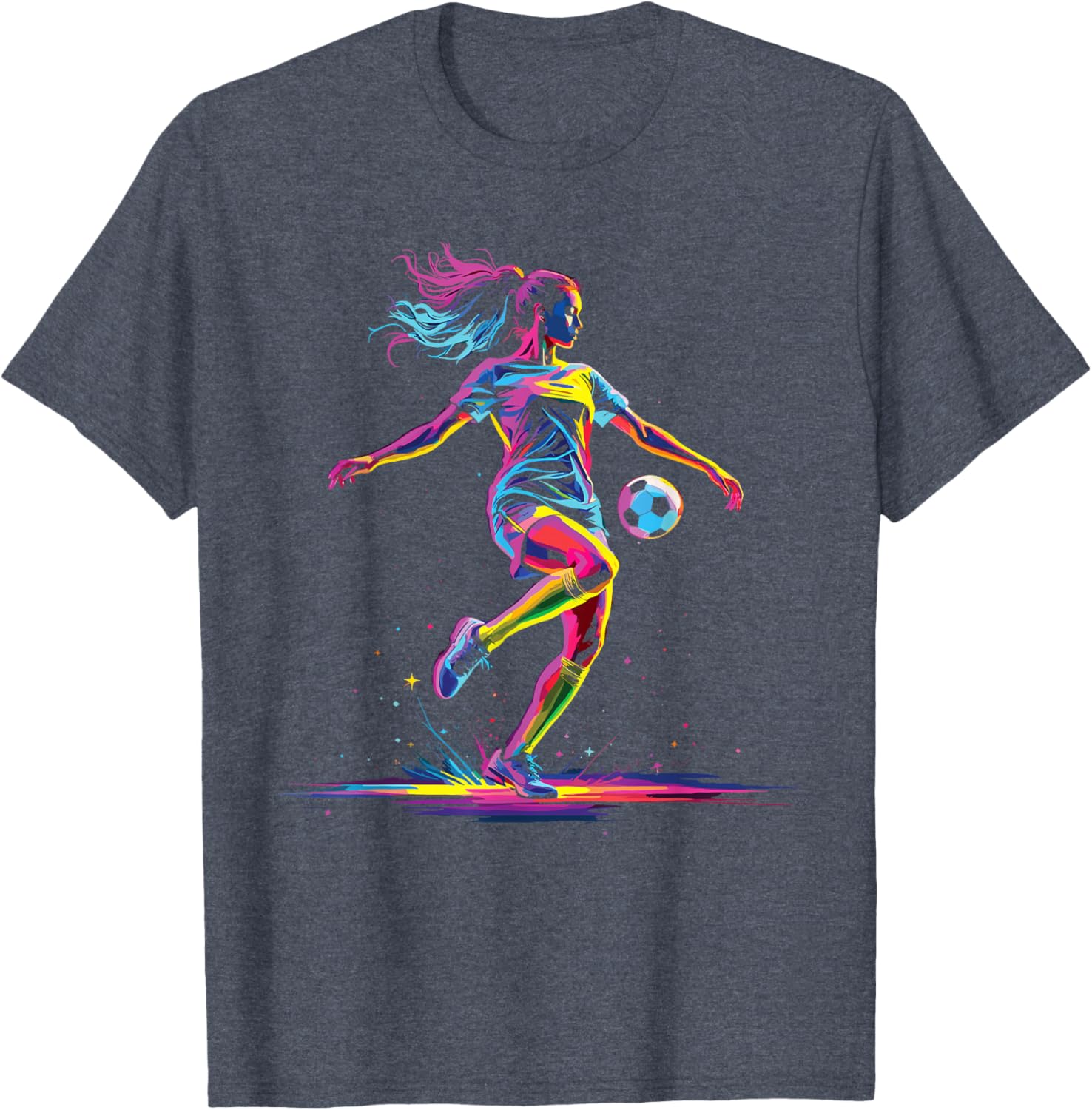 Stylish Soccer Graphic T-Shirt for Girls and Women - Fun Athletic Wear - 1