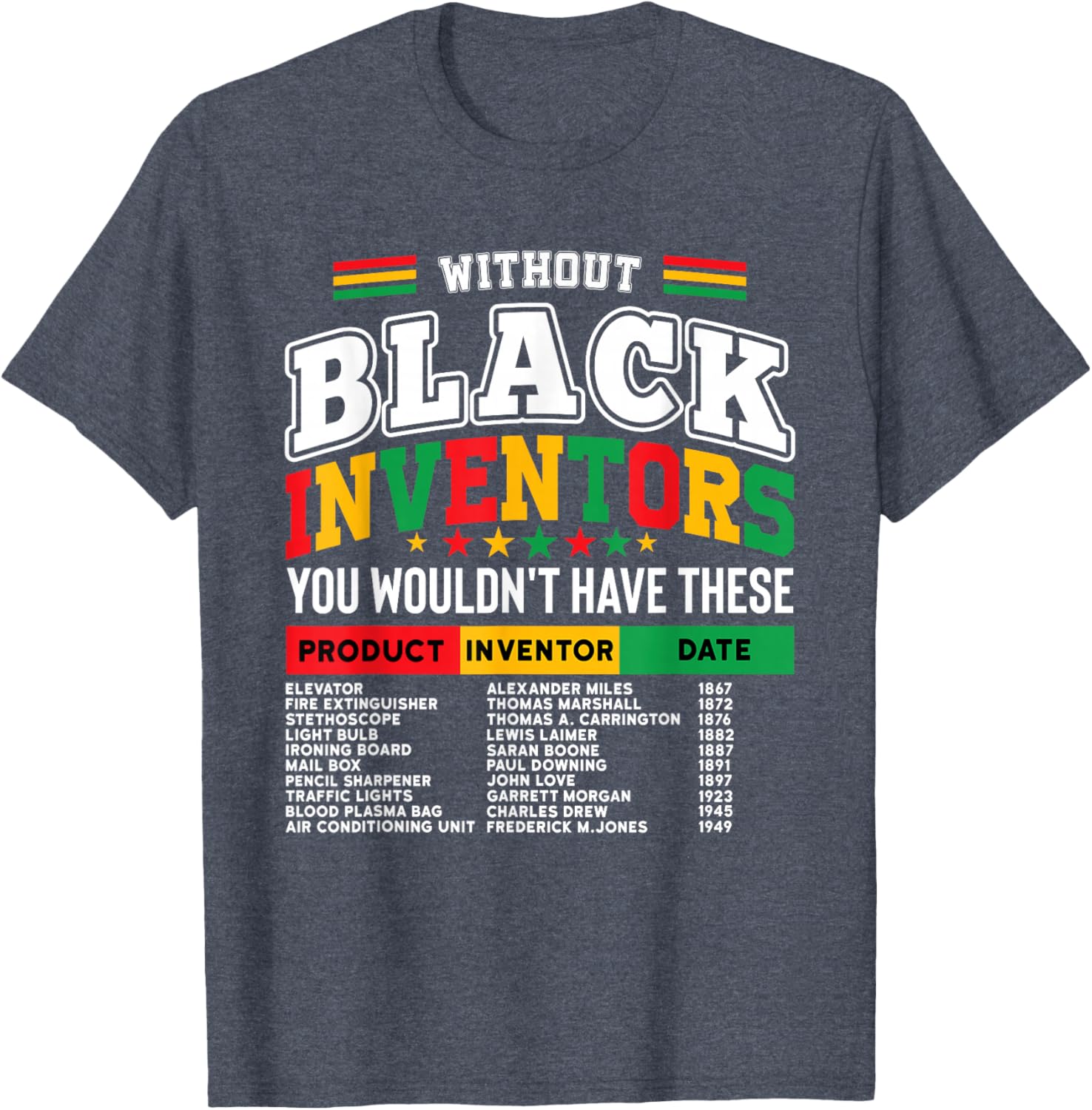 Celebrate Innovation with Afro Pride T-Shirt Featuring Black Inventors - 3