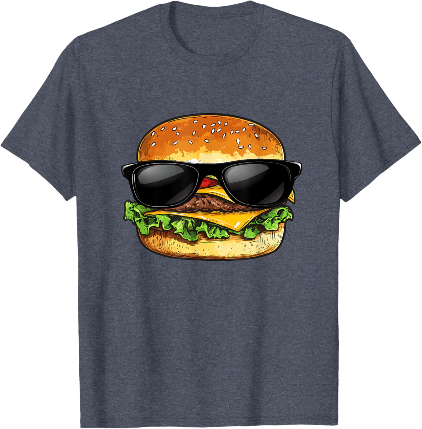 Funny Hamburger Sunglasses Cheese BBQ T-Shirt for Food Lovers - 17