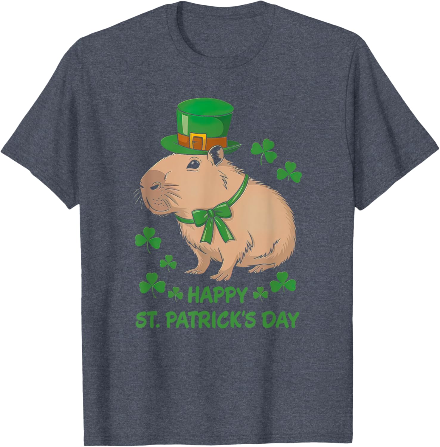 Cute Irish Capybara Leprechaun St. Patrick's Day T-Shirt for Fun Celebrations - 12