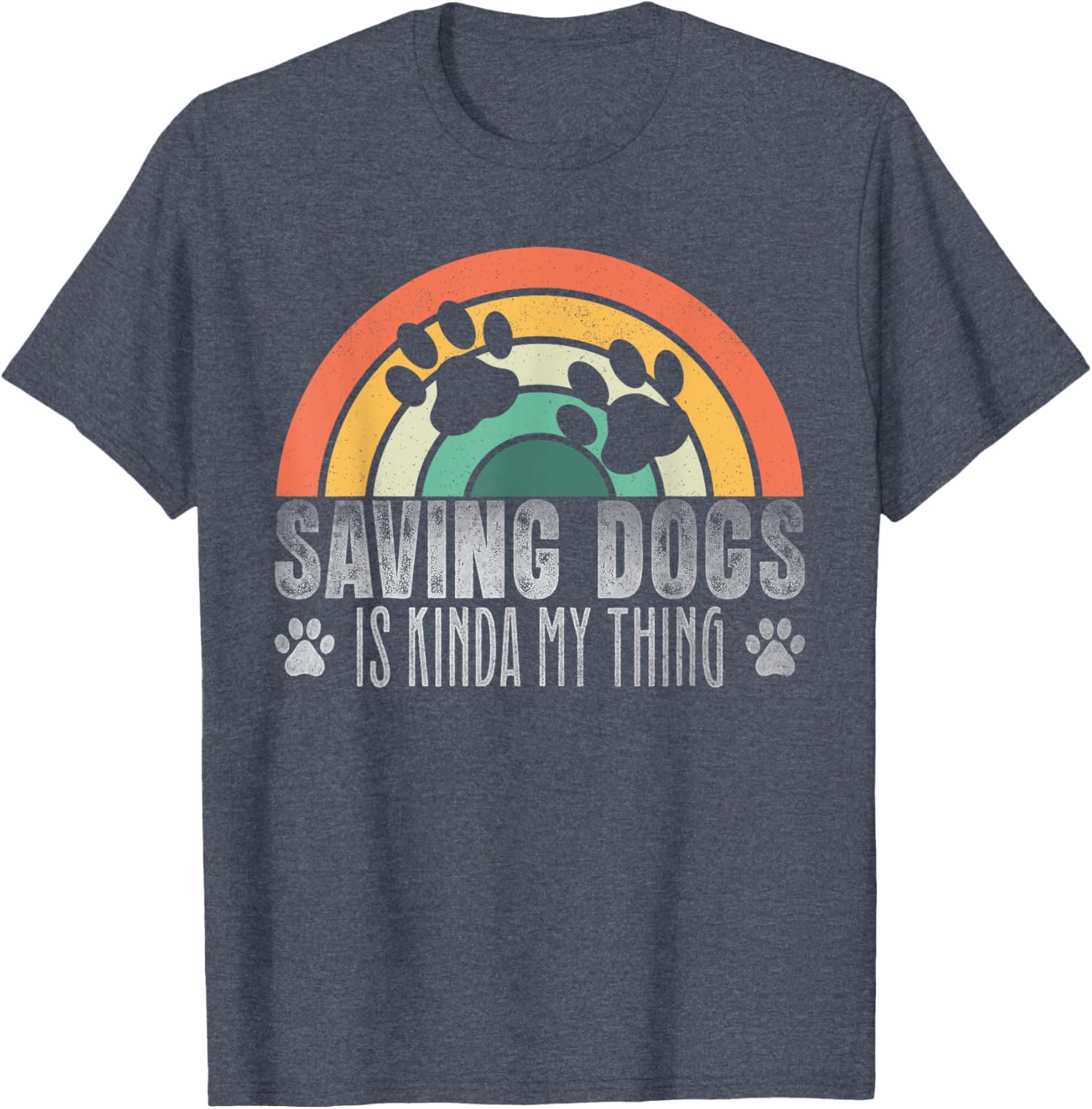 Vintage Dog Rescue Paw Print T-Shirt for Men and Women - Saving Dogs Style - 3