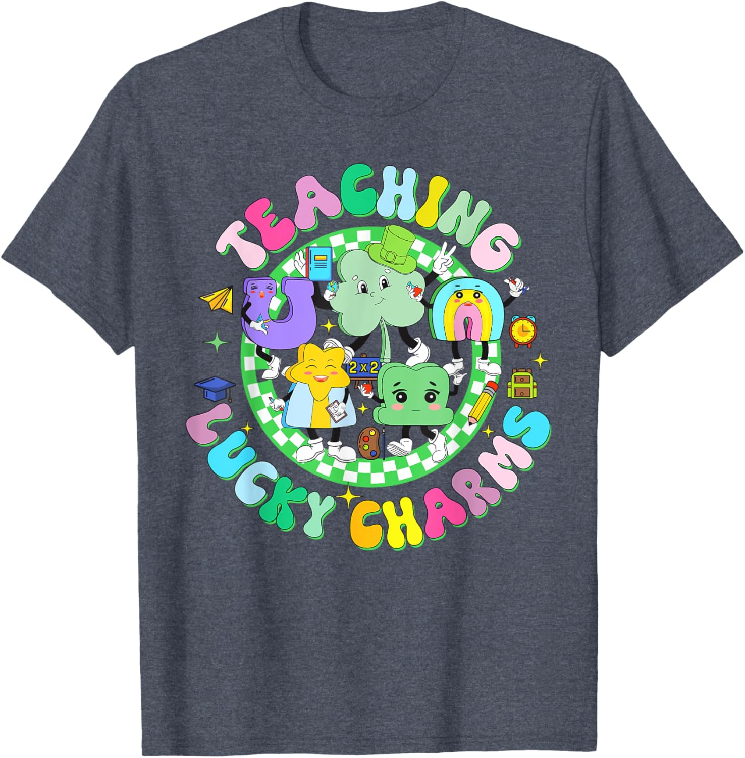 Lucky Charms St Patrick's Day Teacher T-Shirt for Classroom Fun - 15