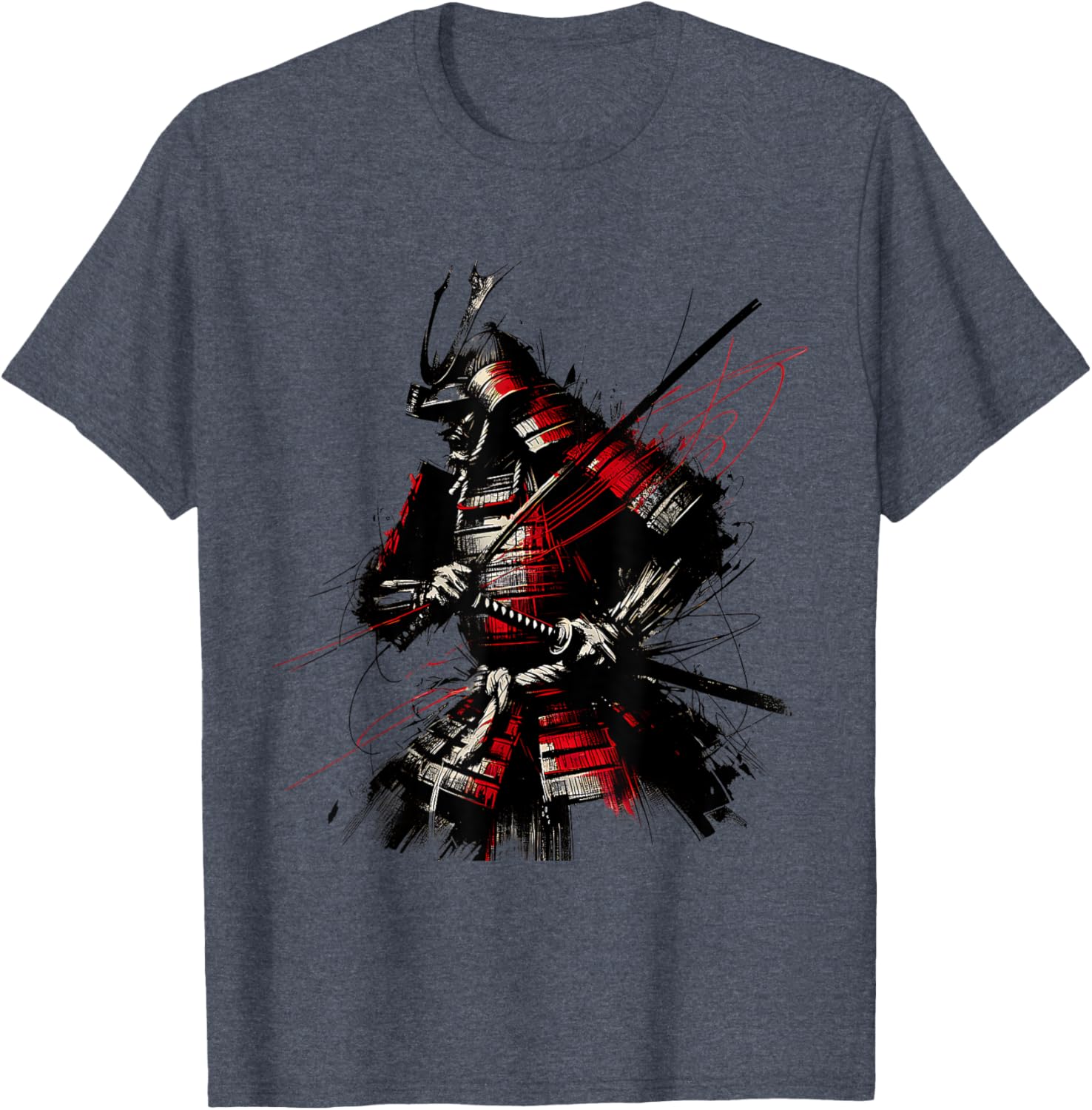 Samurai Brush Stroke Vintage Fighter T-Shirt for Art Lovers - 14
