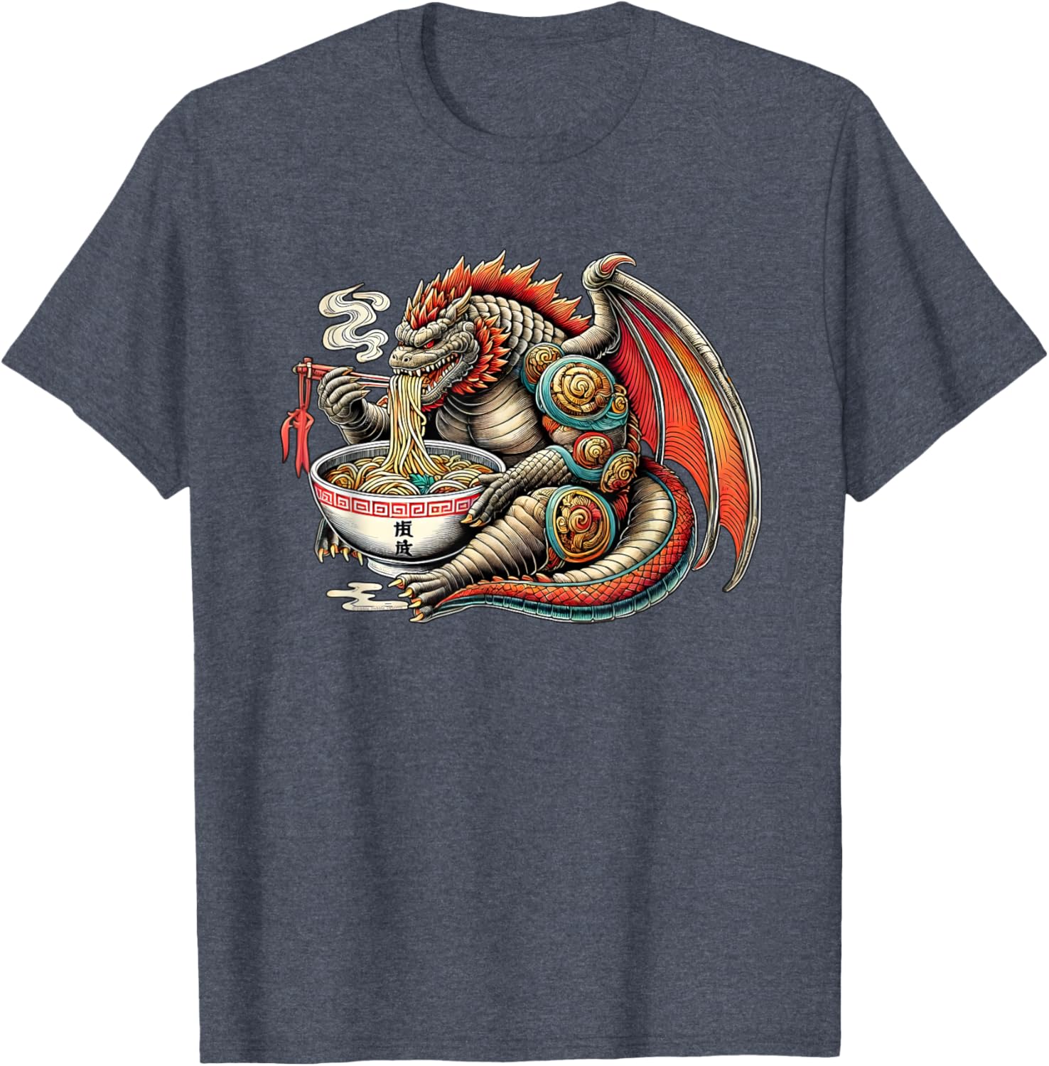 Funny Kaiju Dragon Ramen Monster T-Shirt for Japanese Culture Fans - 17