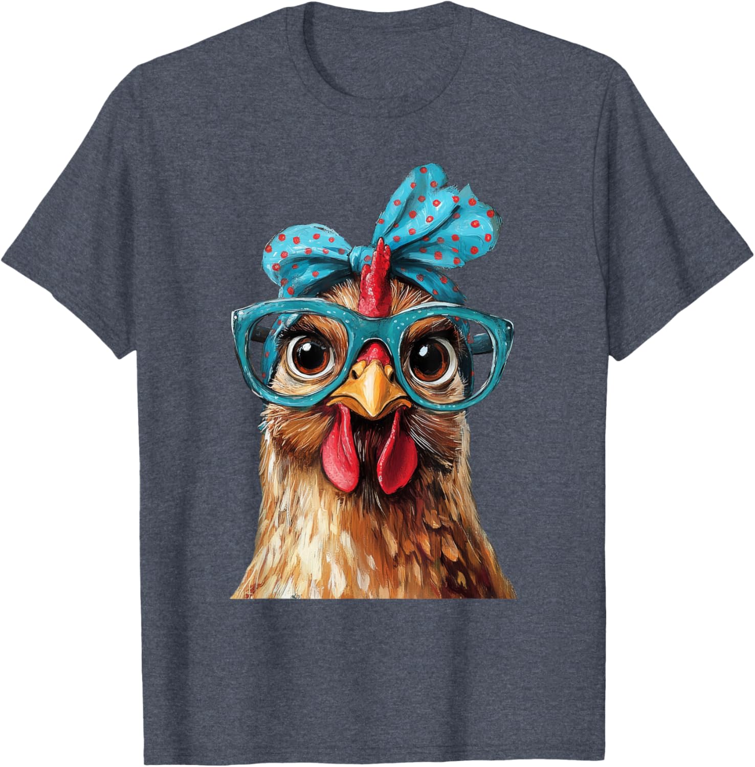 Cool Chicken in Bandana and Glasses Graphic T-Shirt for Fun Style - 14