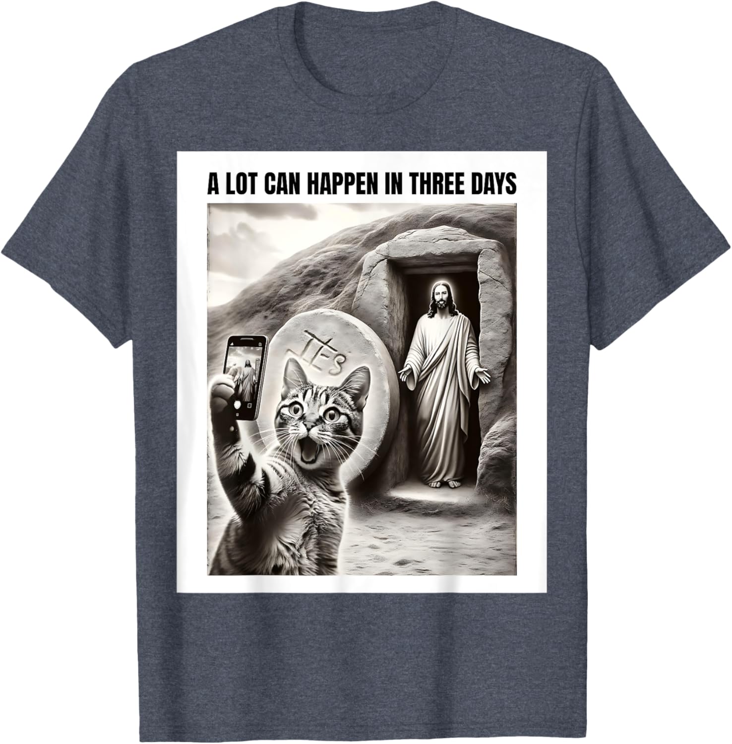 Easter Meme Cat Selfie T-Shirt for Men, Women, Kids – Fun Christian Apparel - 6