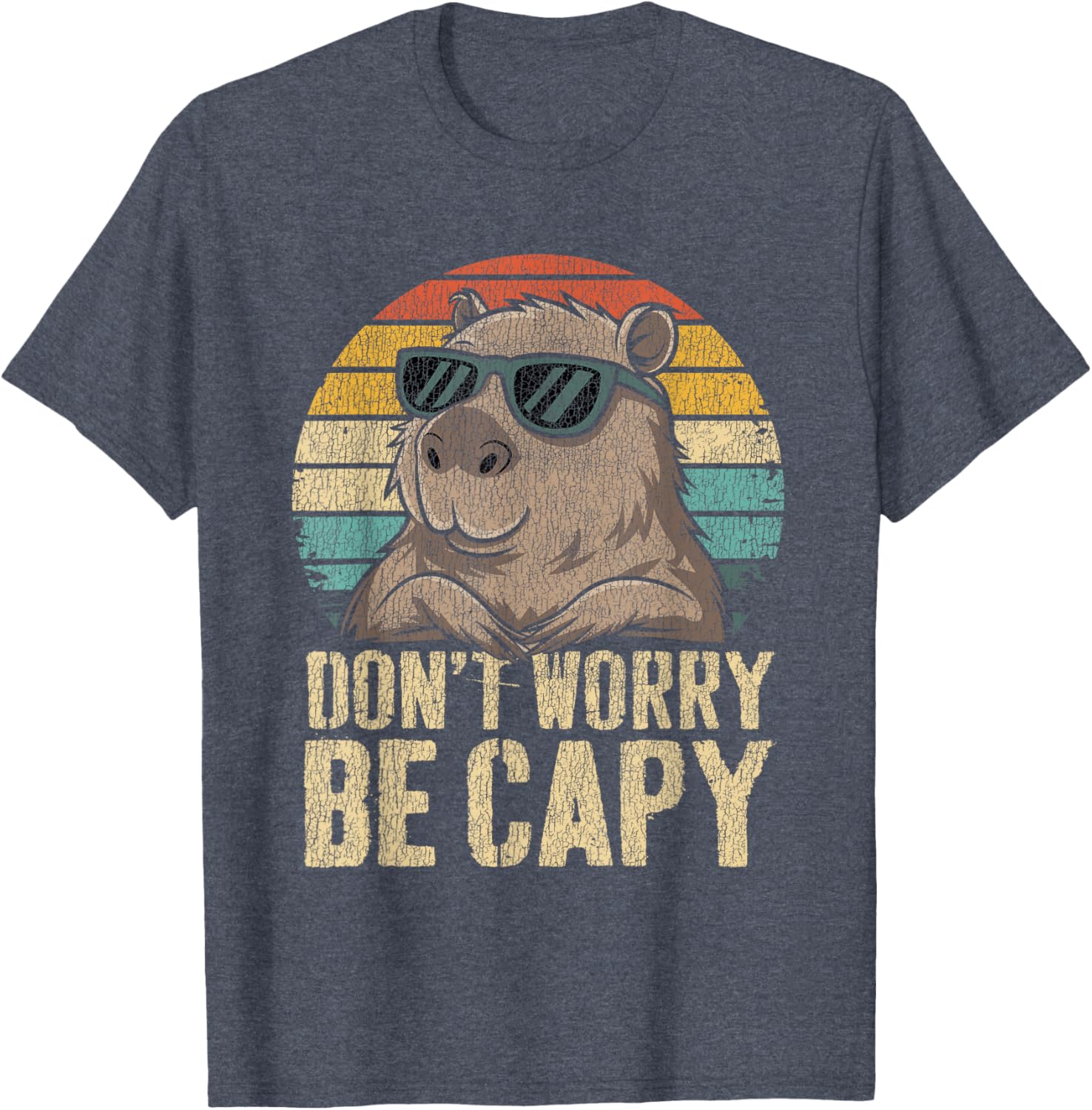 Dont Worry Be Capy Capybara Funny Retro T-Shirt for All Ages - 14