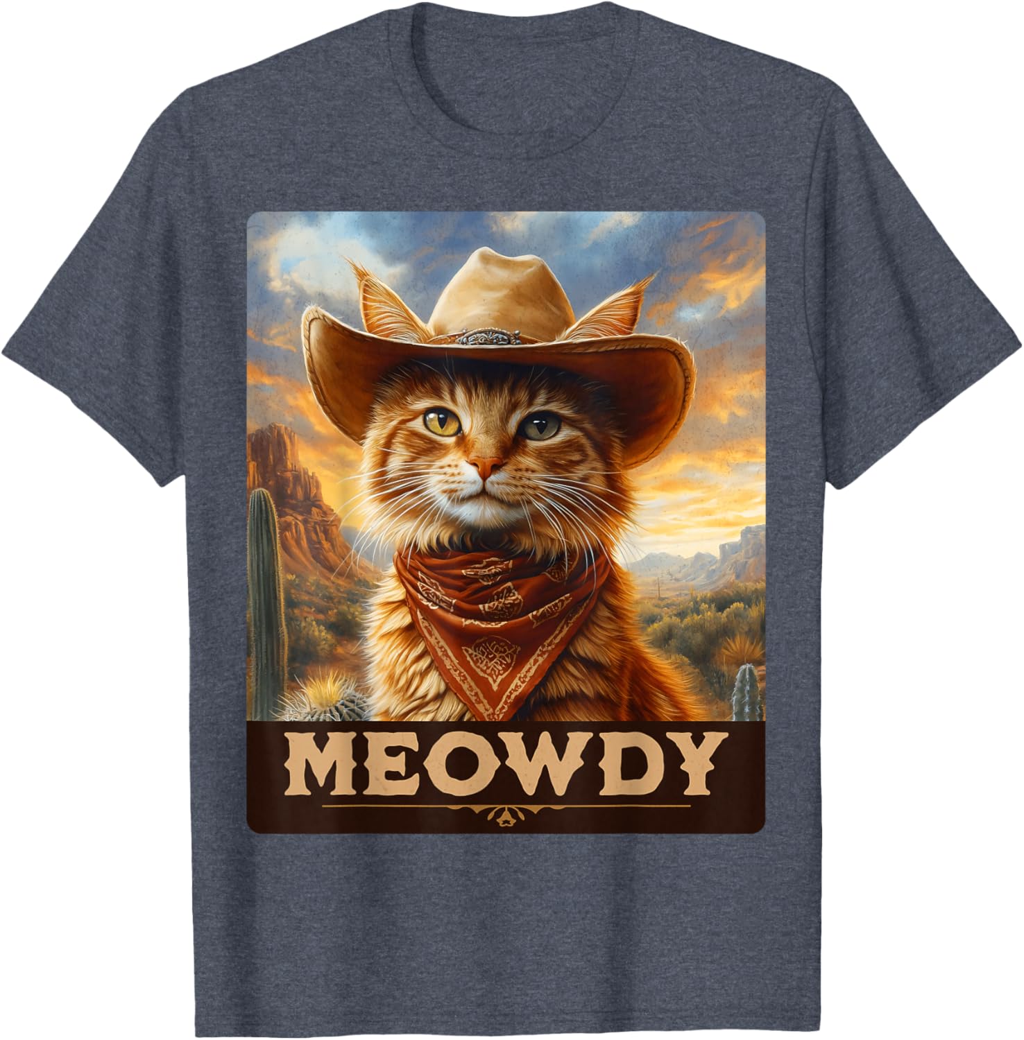 Meowdy Cowboy Cat T-Shirt for Wild West Cat Lovers and Fans - 25