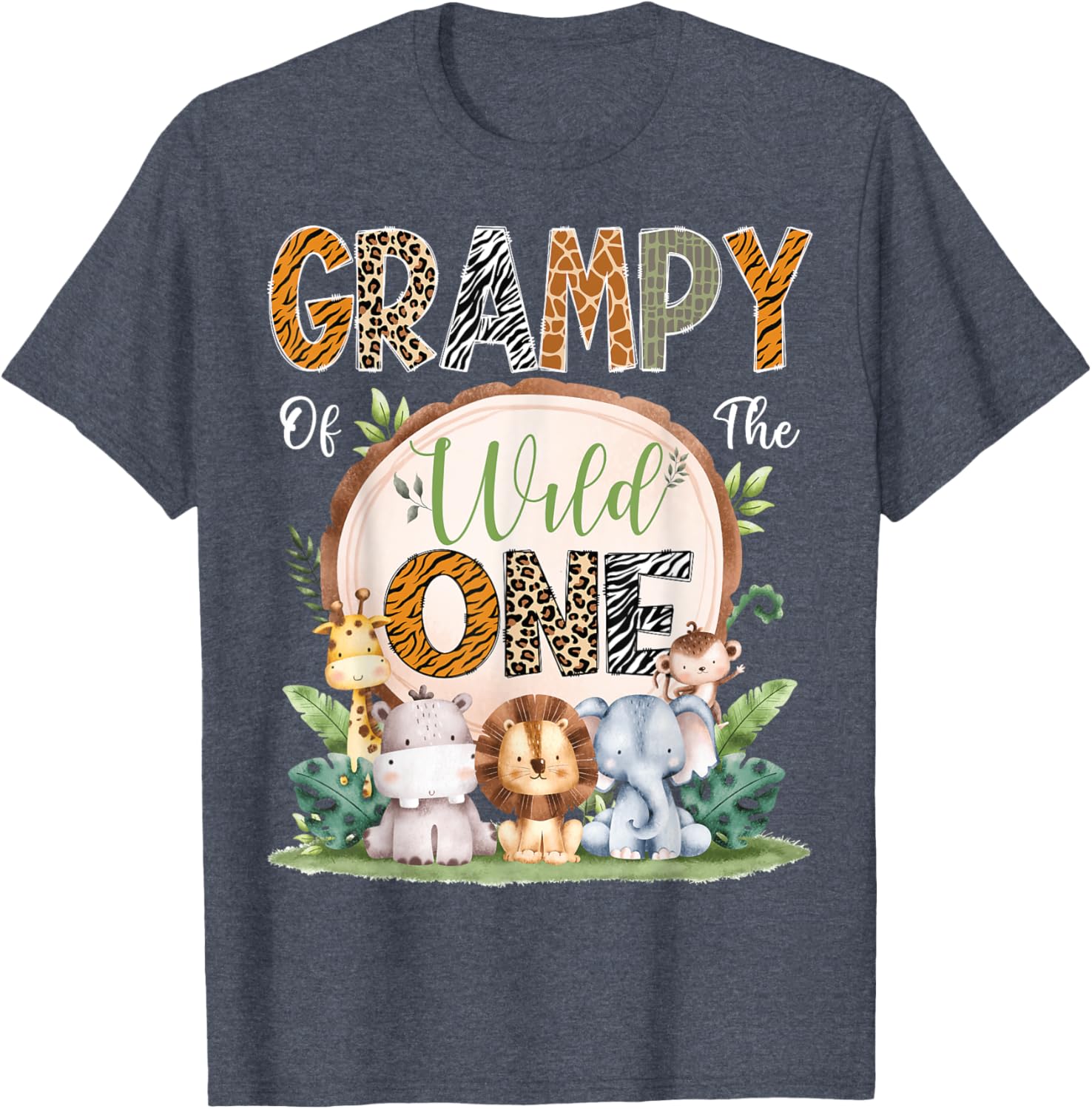 Grampy of the Wild One 1st Birthday Safari Jungle T-Shirt for Kids - 4