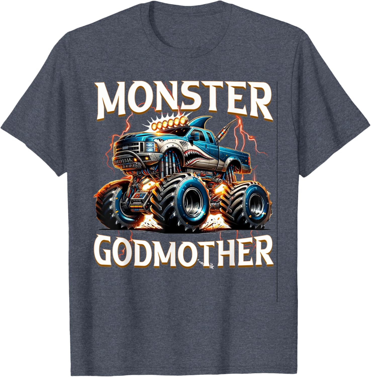 Godmother Family Matching Monster Truck T-Shirt for Truck Lovers - 10