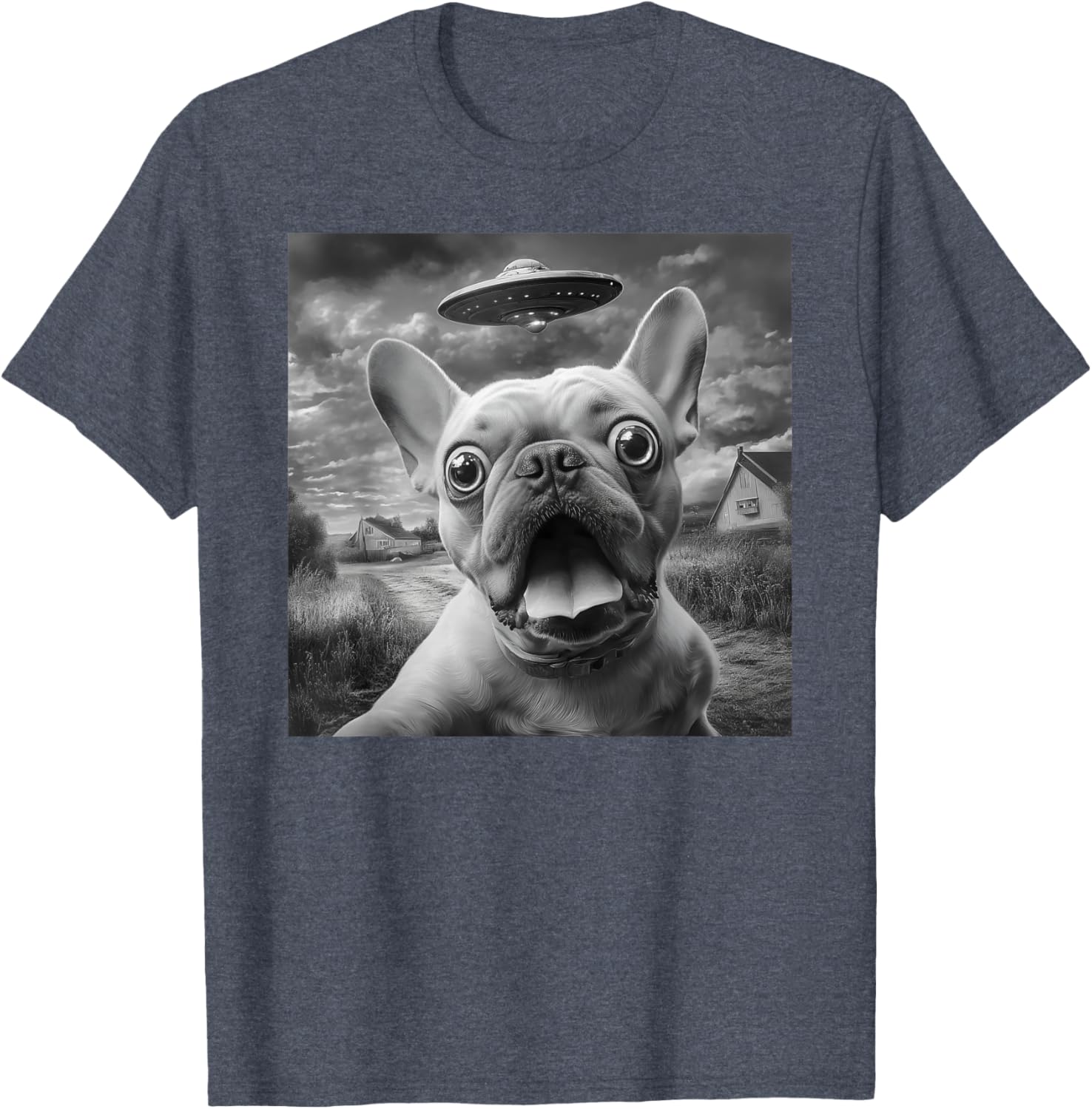Funny French Bulldog Alien UFO Selfie T-Shirt for Dog Lovers - 5
