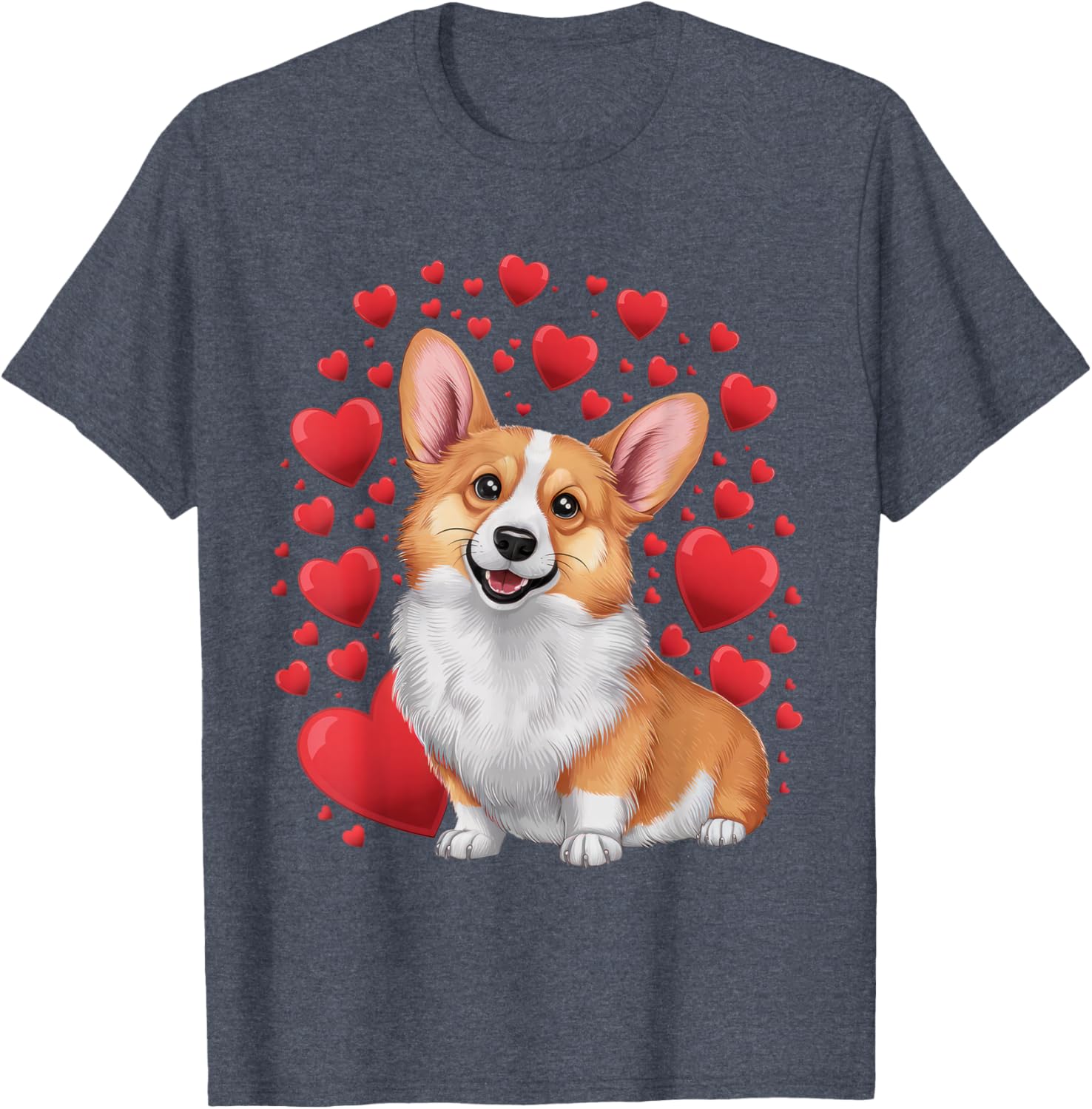 Corgi Dog Valentine's Day T-Shirt for Dog Lovers - Unisex Small Black Tee - 10