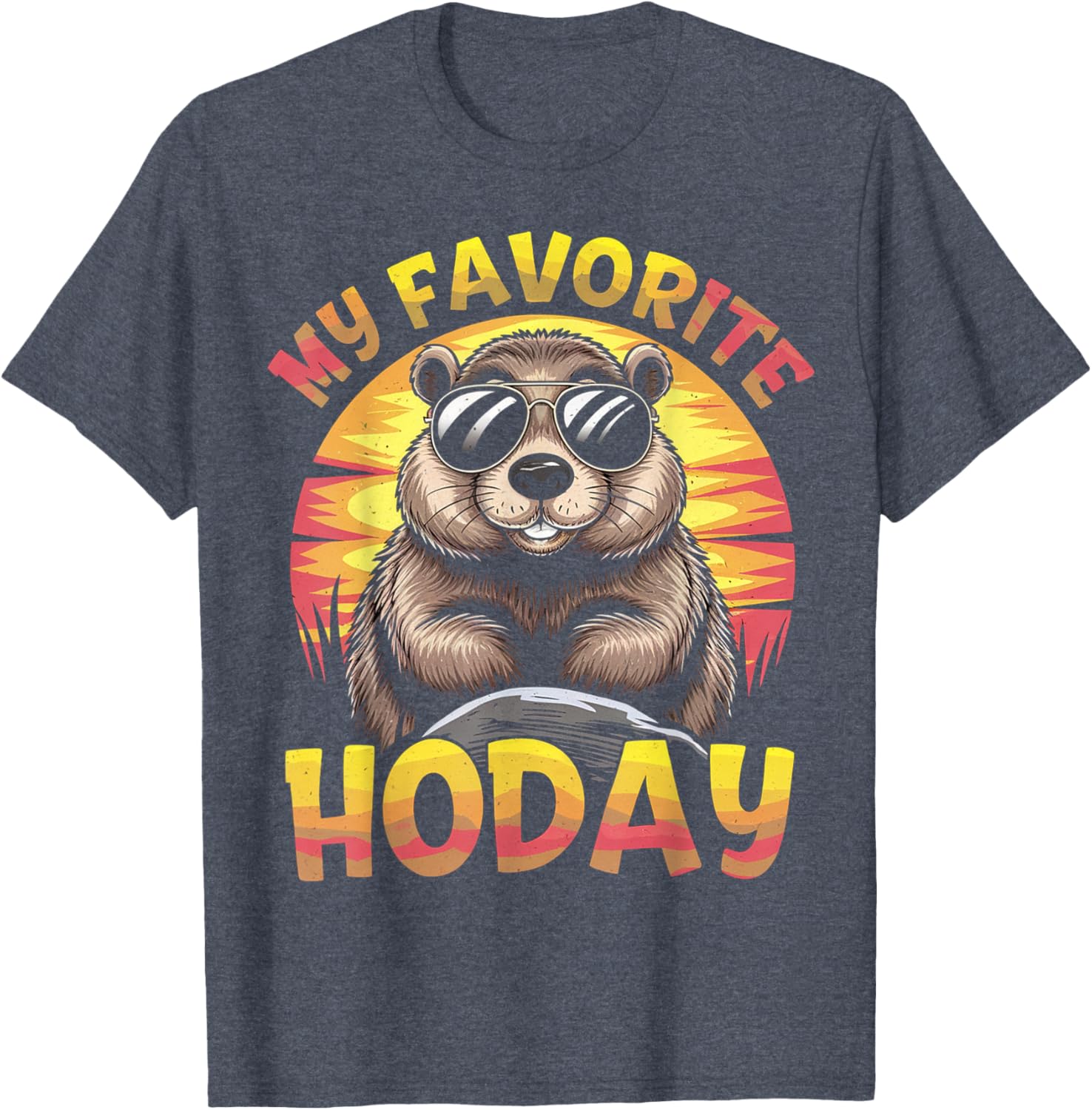 My Favorite Holiday Groundhog Day T-Shirt Featuring Woodchuck Design - 4