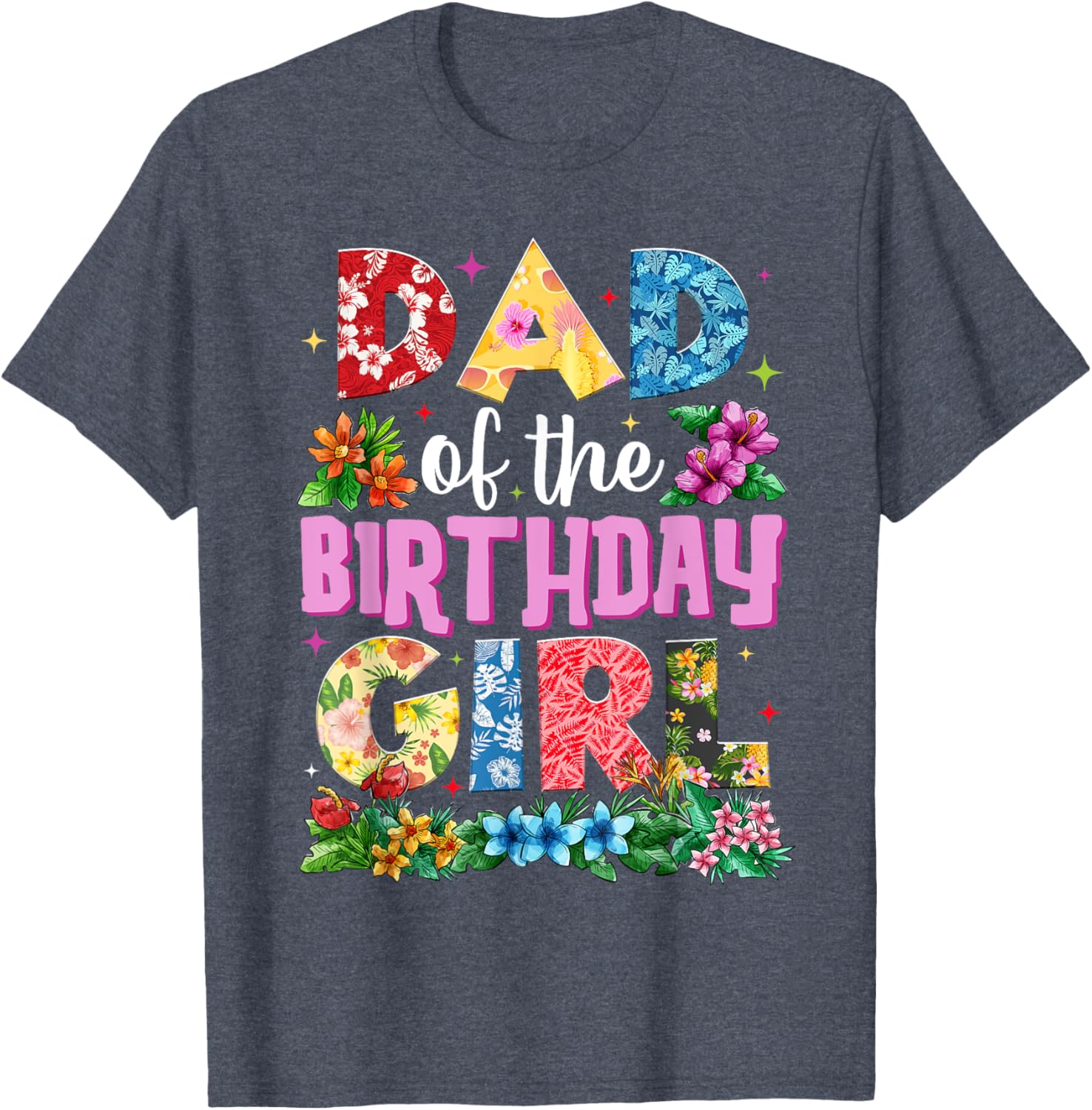 Dad of Birthday Girl Hawaii Party Matching Family T-Shirt for Fun Celebrations - 7