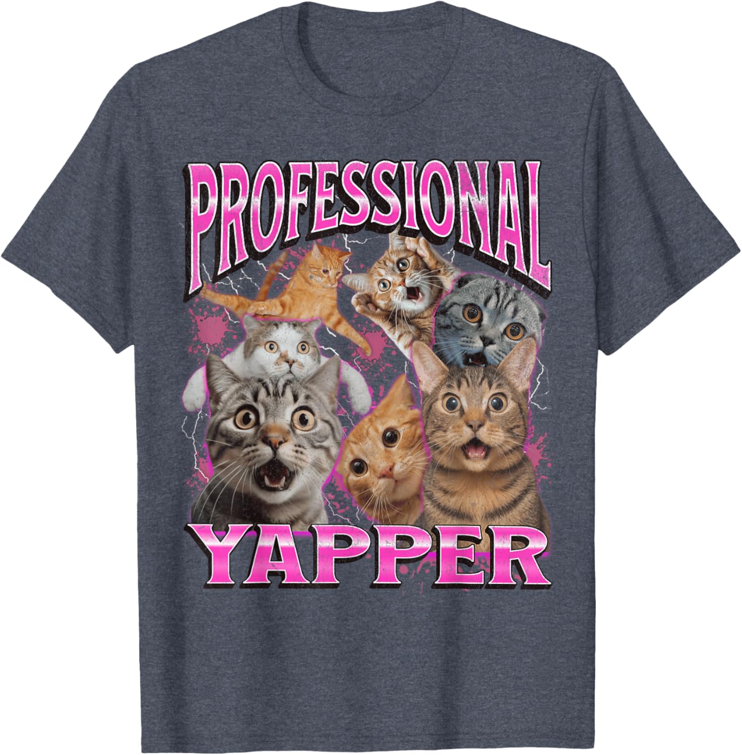 Funny 90s Cat Meme T-Shirt for Men and Women - Yapper Graphic Tee - 16