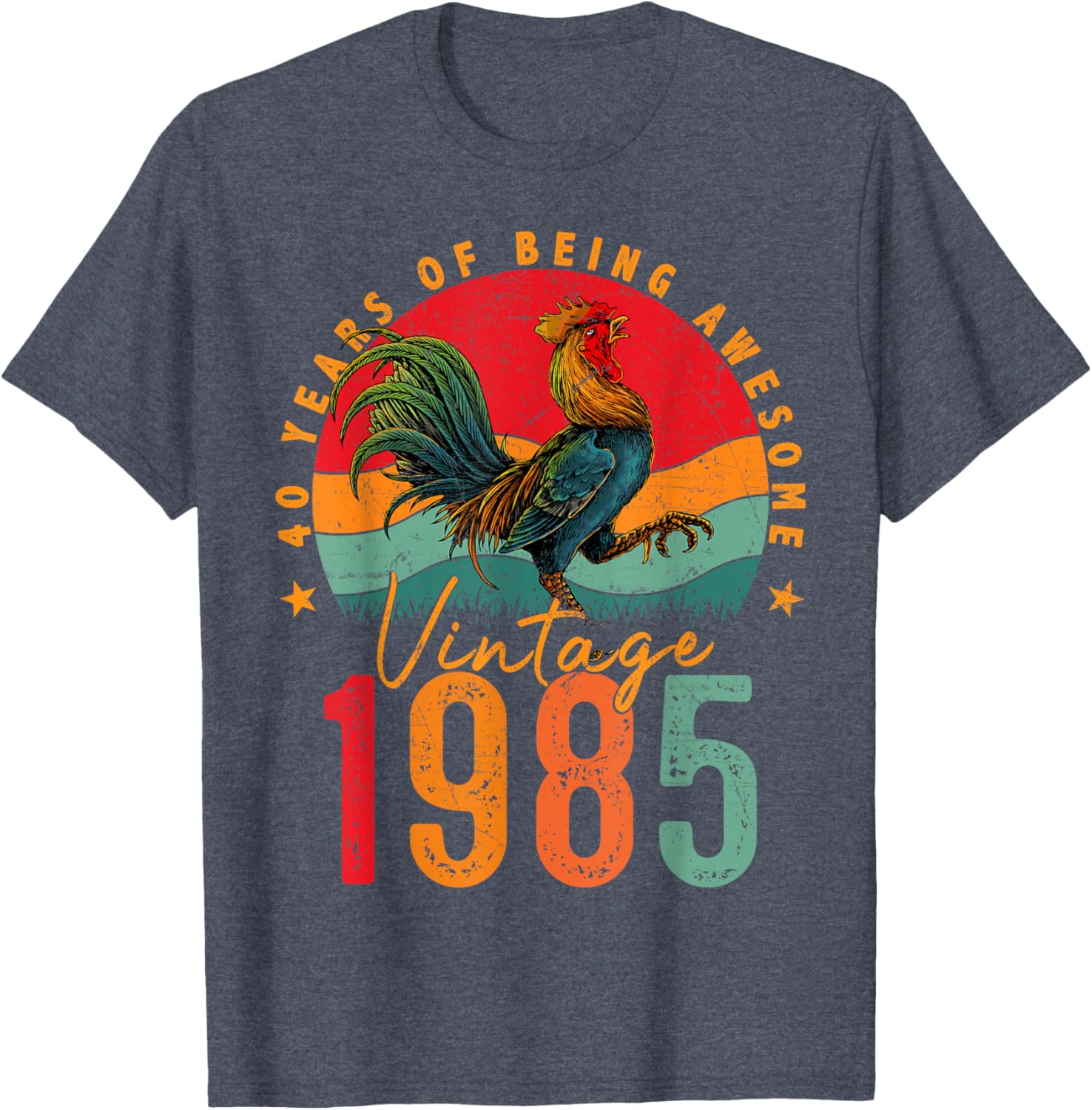 Vintage 1985 Chicken 40th Birthday Mens T-Shirt for 40 Year Old Gifts - 29