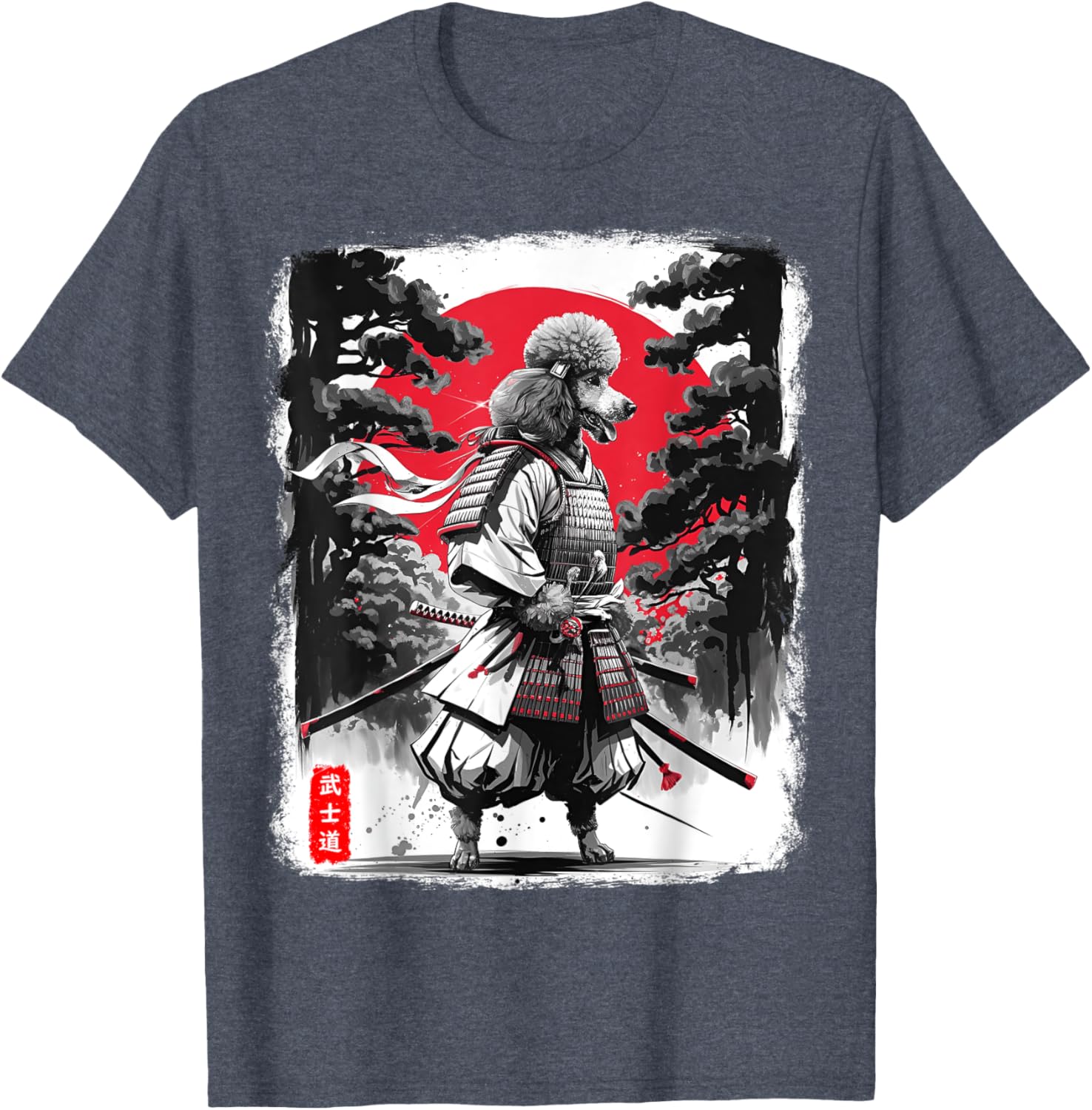 Poodle Samurai Warrior Sunset T-Shirt for Men and Women - Japanese Vibes - 27