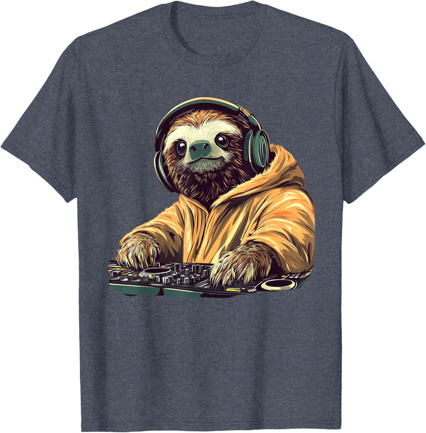 DJ Sloth Slow Jam Heat Costume T-Shirt for Fun Music Lovers - 5