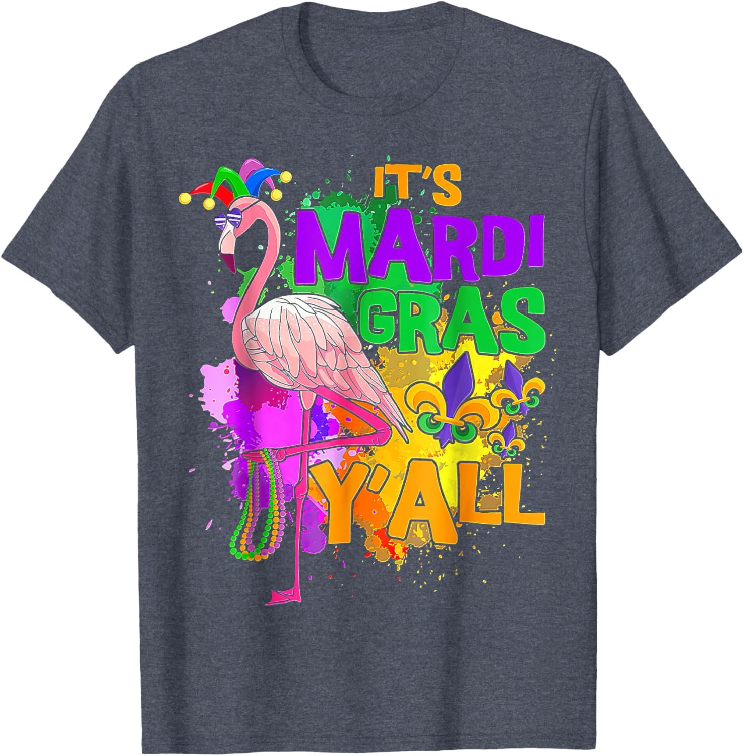 Flamingo Mardi Gras Carnival Party T-Shirt for Fun Festive Celebrations - 12