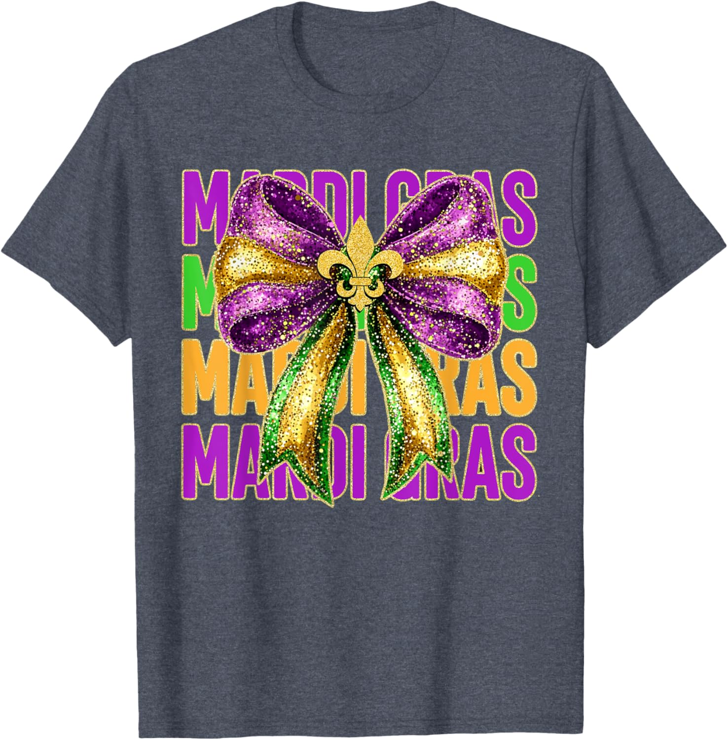 Mardi Gras Coquette Bow Women's T-Shirt for Fat Tuesday Celebrations - 4