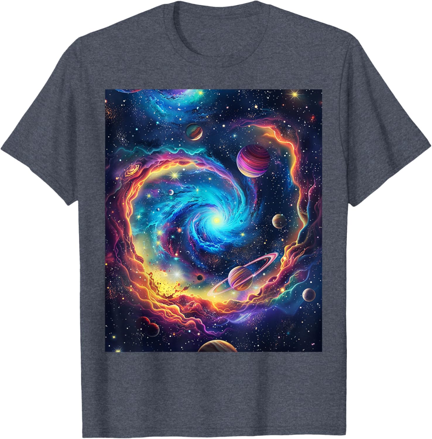 Cosmic Vortex Galaxy Space T-Shirt for Starry Nights and Adventures - 3