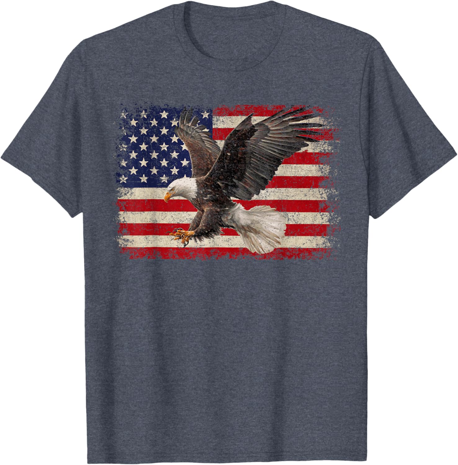 Patriotic Bald Eagle 4th of July T-Shirt with USA Flag Design - 16