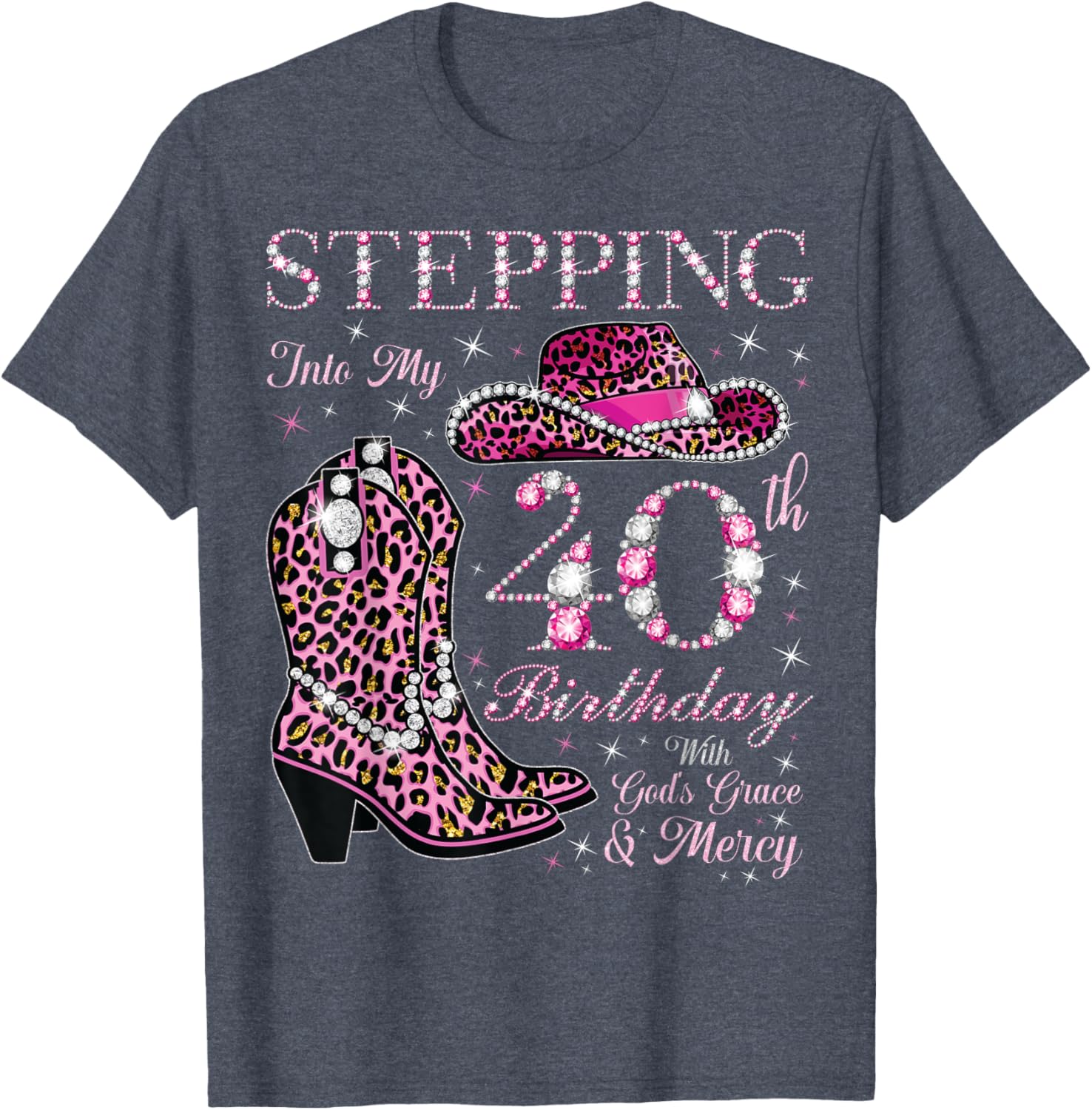 40th Birthday T-Shirt with God's Grace and Mercy for Celebrating Life - 2