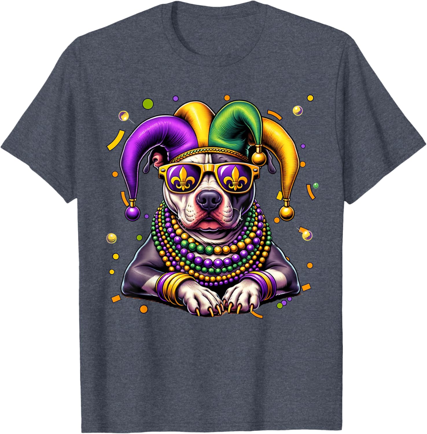 Mardi Gras Pitbull Festival T-Shirt for Men and Women - Fun Carnival Wear - 7