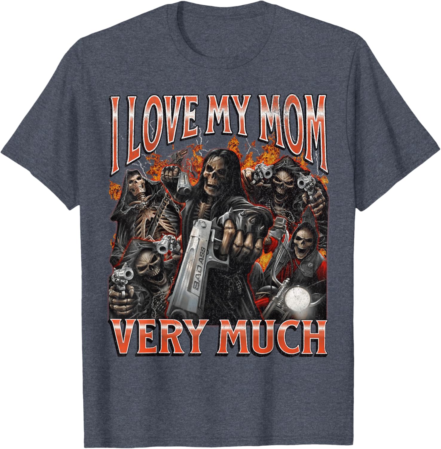 Funny I Love My Mom Skeleton Graphic T-Shirt for Unique Style Lovers - 7