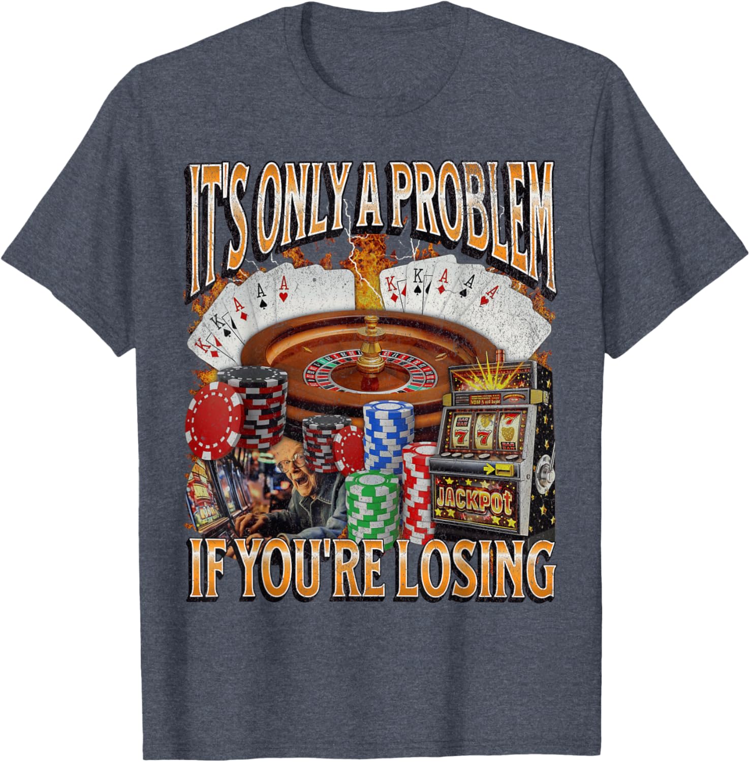 Funny Gambling Bootleg Graphic T-Shirt Perfect for Losing Bet Lovers - 7