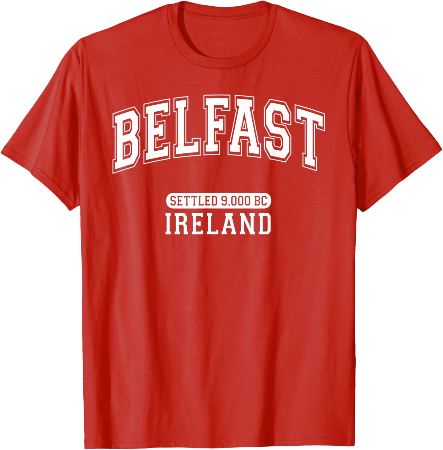 Belfast Ireland Retro T-Shirt with Arched White Letters for History Lovers - 5