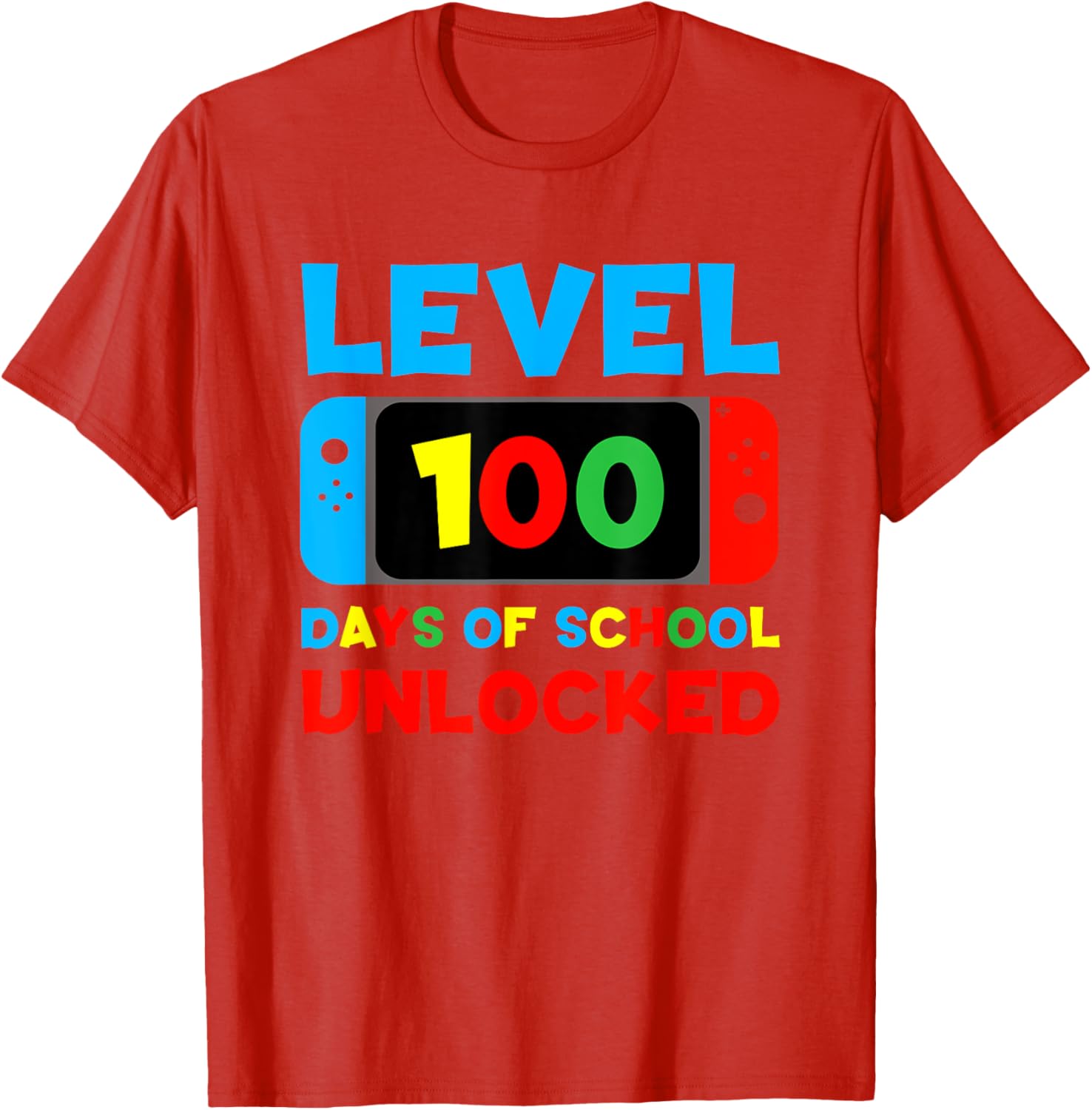 Level 100 Days of School Unlocked T-Shirt for Kids and Teens - 17
