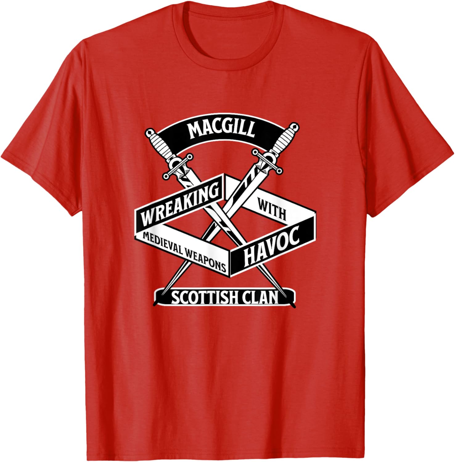 MacGill Clan Wreaking Havoc Medieval Weapons T-Shirt for Fans - 19