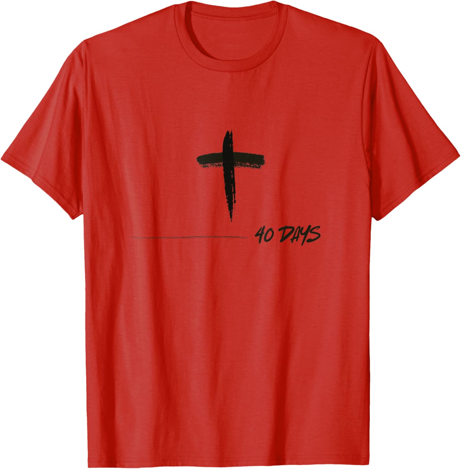 Forty Days of Lent Ash Wednesday Cross Catholic T-Shirt for Believers - 14