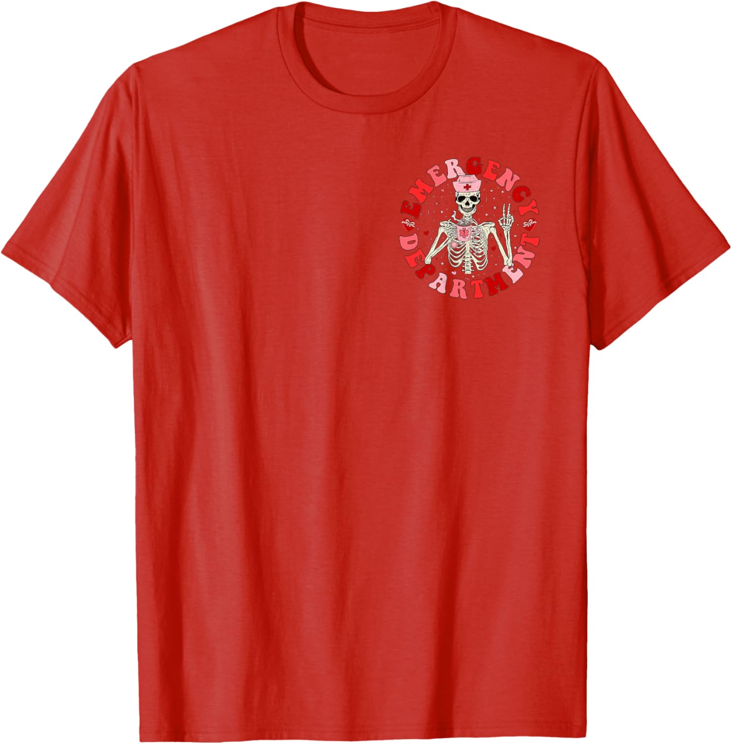 Emergency Department Skeleton ER Valentine's Day T-Shirt for Fun Lovers - 17