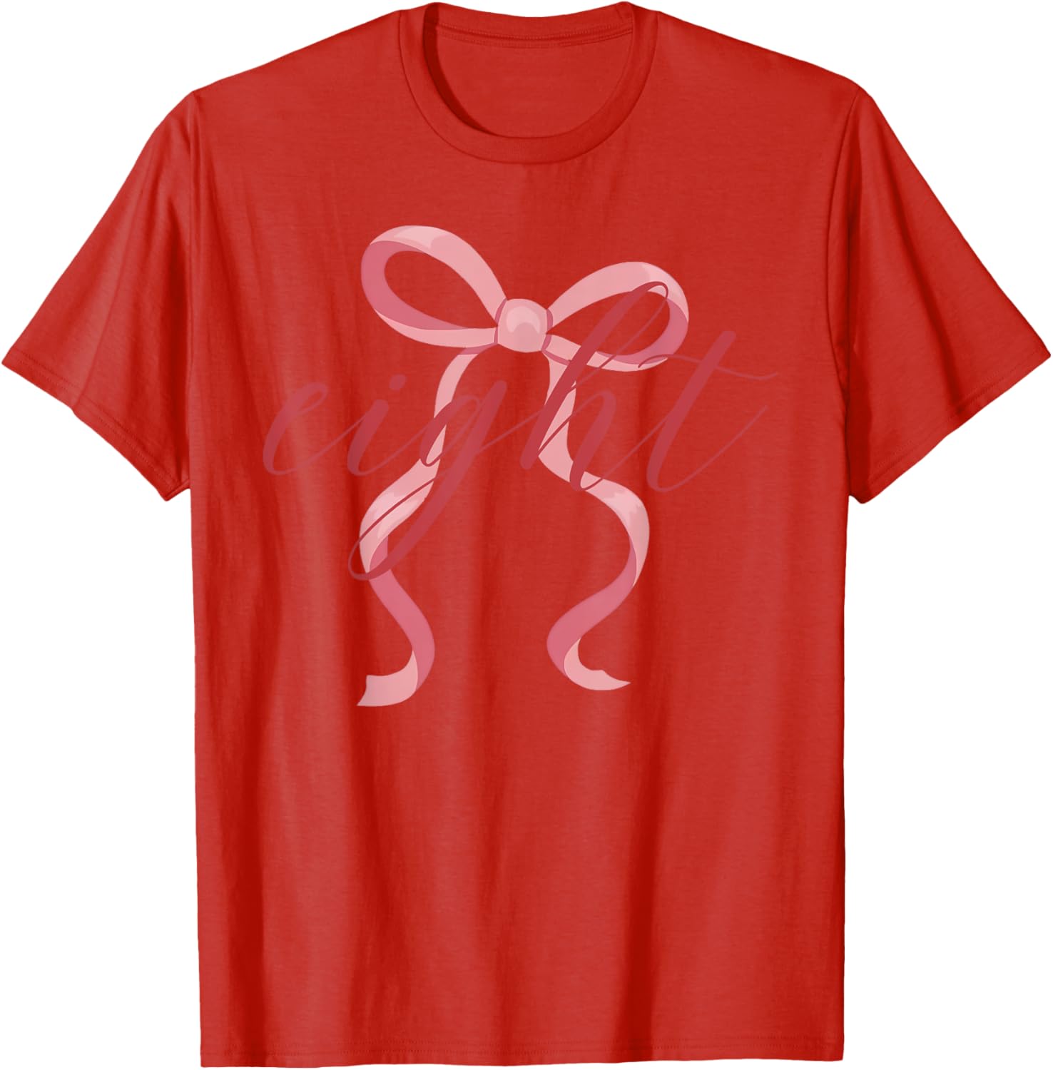 Pink Coquette Bow T-Shirt for 8 Year Old Girl's Birthday Celebration - 2