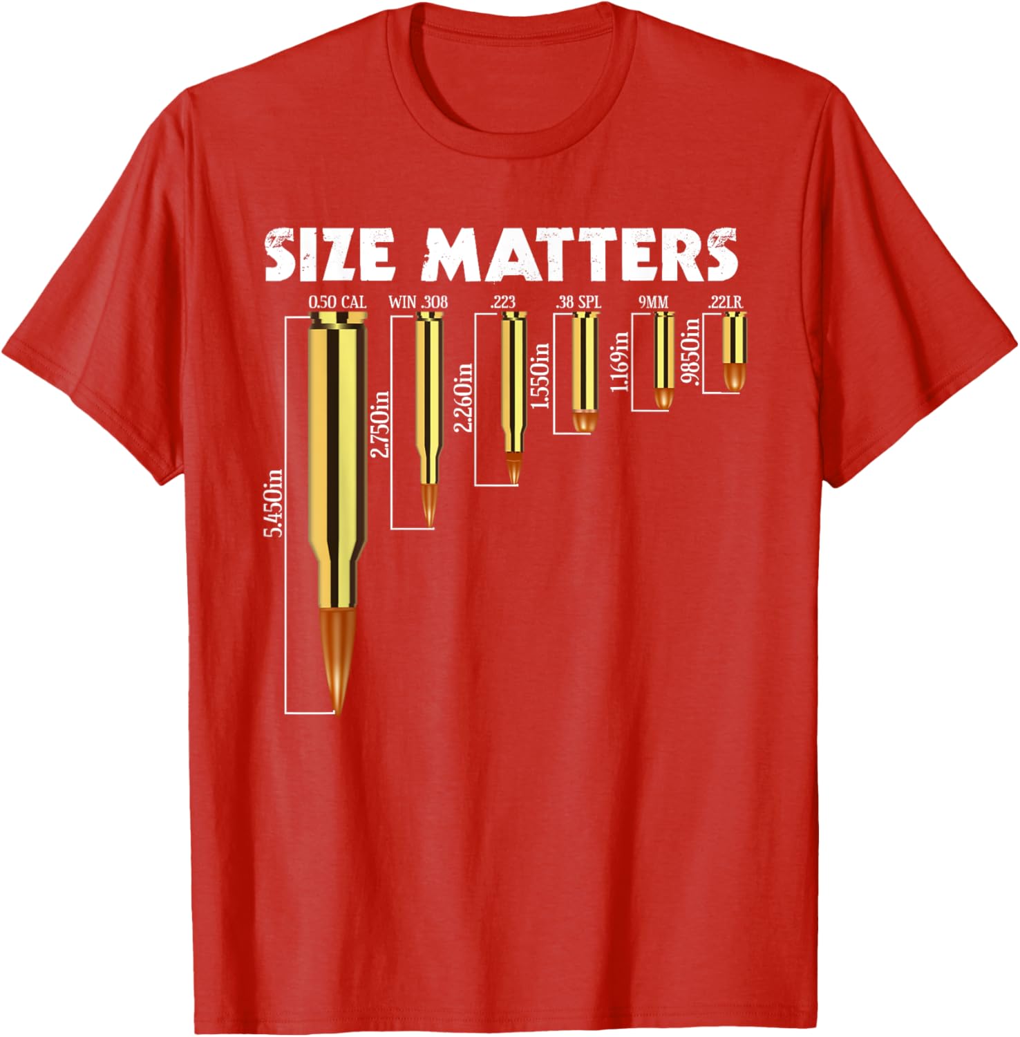 Size Matters T-Shirt for Bullet Lovers, Perfect Caliber Graphic Tee - 21