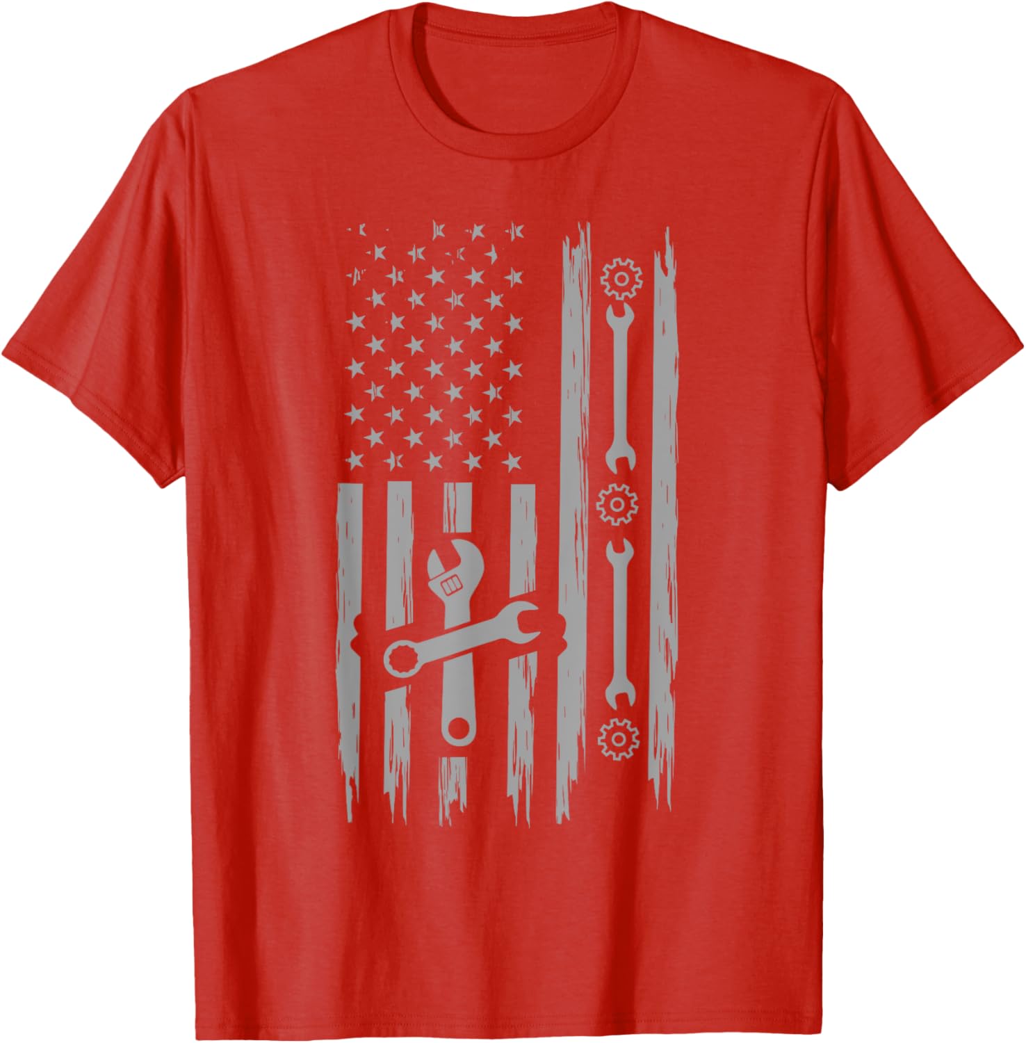 Patriotic American Mechanic Flag T-Shirt for Car Enthusiasts - 1