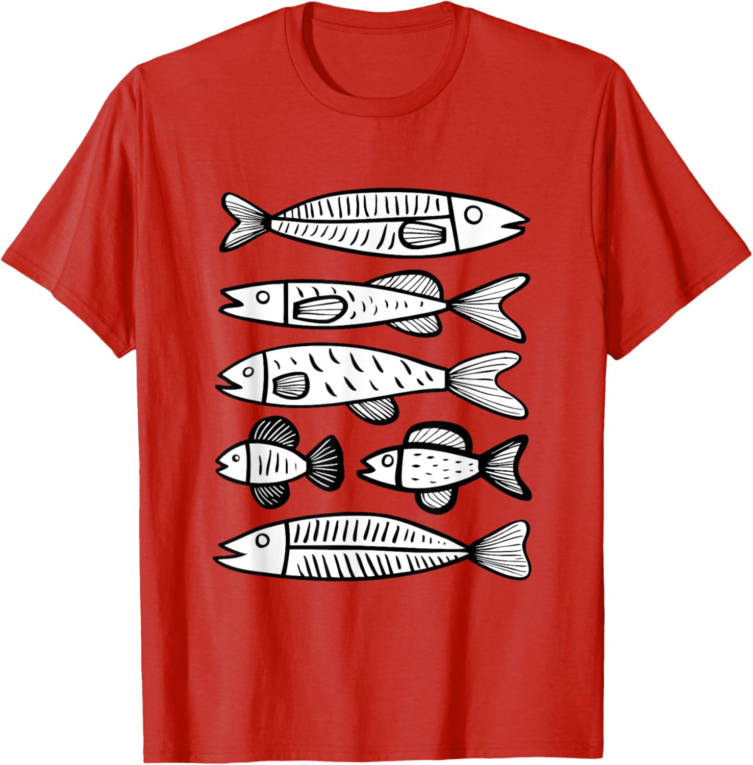 Minimalist Fish Pattern T-Shirt for Ocean Lovers – Stylish and Unique Design - 8