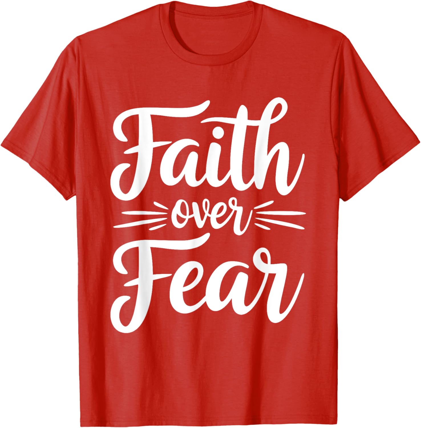 Faith Over Fear Inspirational Black T-Shirt for Adults - Short Sleeve - 9