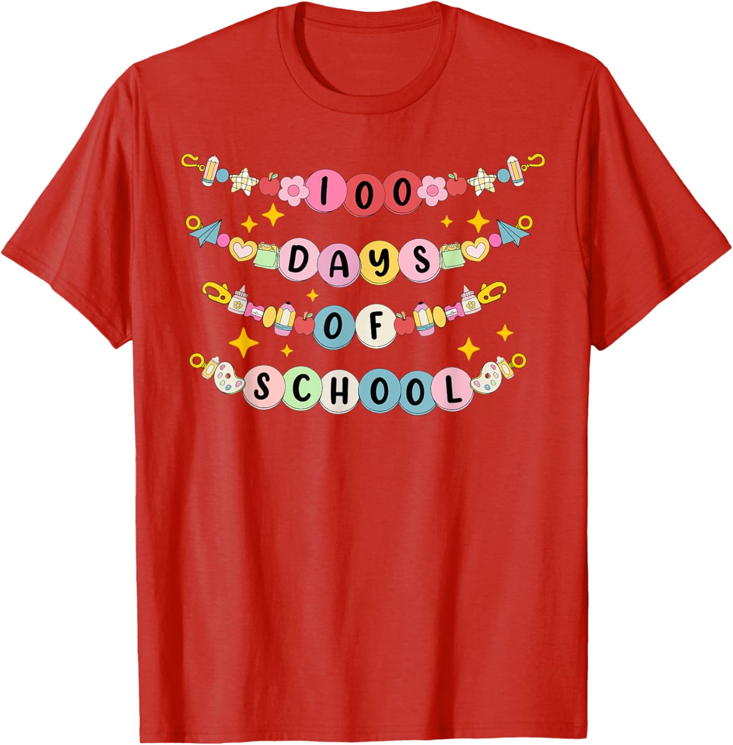 Happy 100 Days of School Bracelet and T-Shirt for Students and Teachers - 13