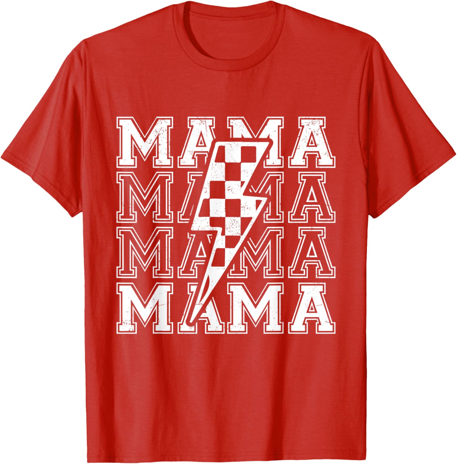 Mama Lightning Bolt Checkered T-Shirt for Cool Moms - Perfect Mother's Day Gift - 5
