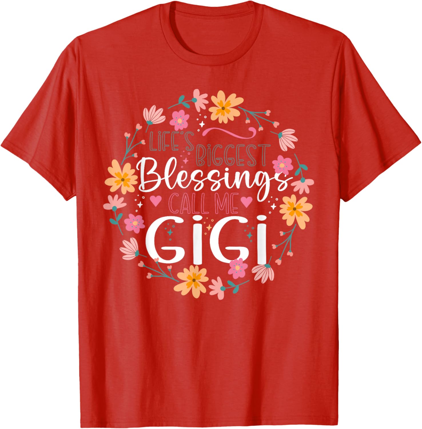 Gigi Floral Design T-Shirt Life’s Biggest Blessings Stylish Tee - 3