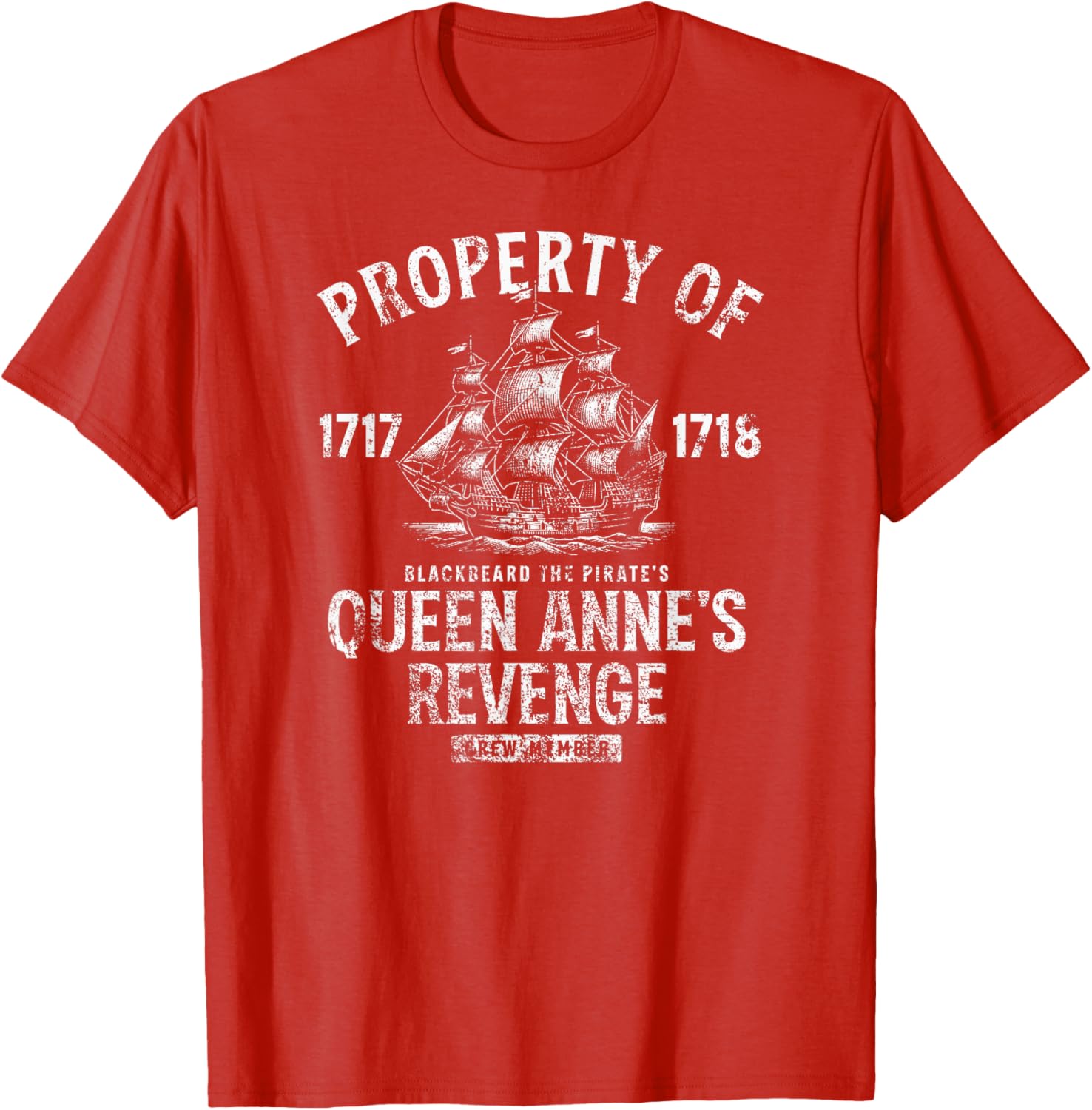 Blackbeard's Queen Anne's Revenge Distressed T-Shirt for Casual Style - 13
