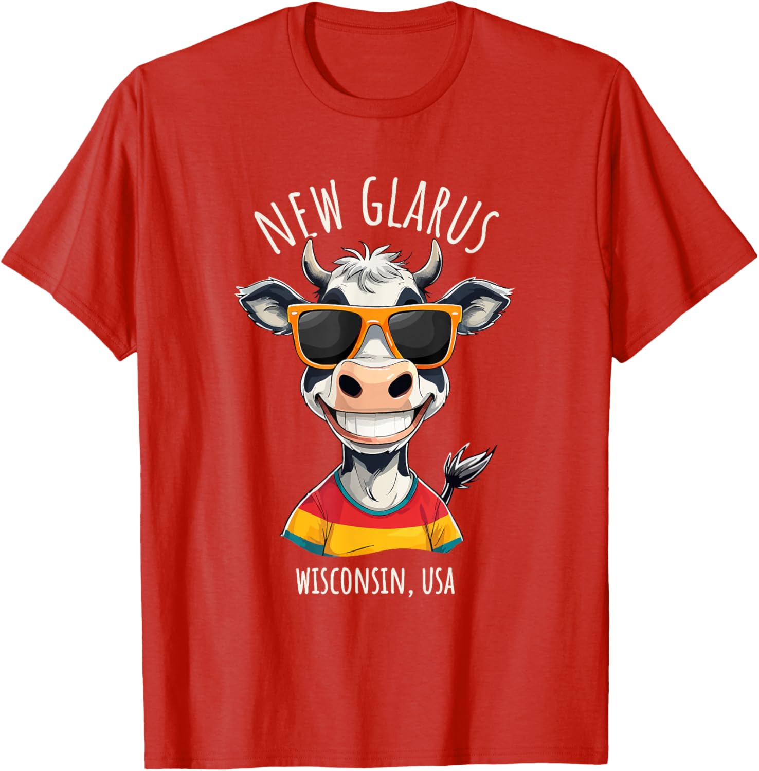 Funny Cow Cartoon T-Shirt from New Glarus WI USA - Unique Gift Idea - 6