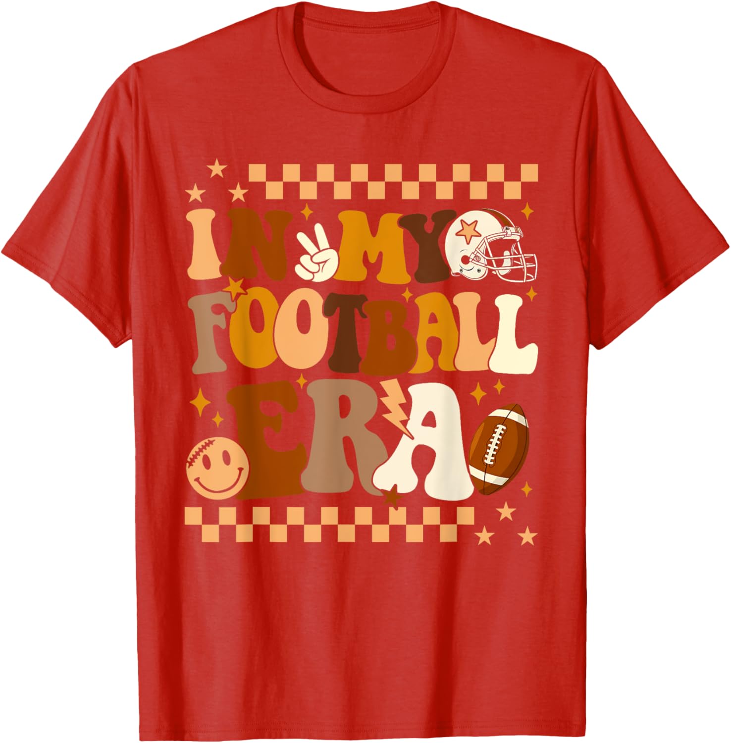 Groovy In My Football Era T-Shirt for Men, Women, and Kids Football Fans - 12